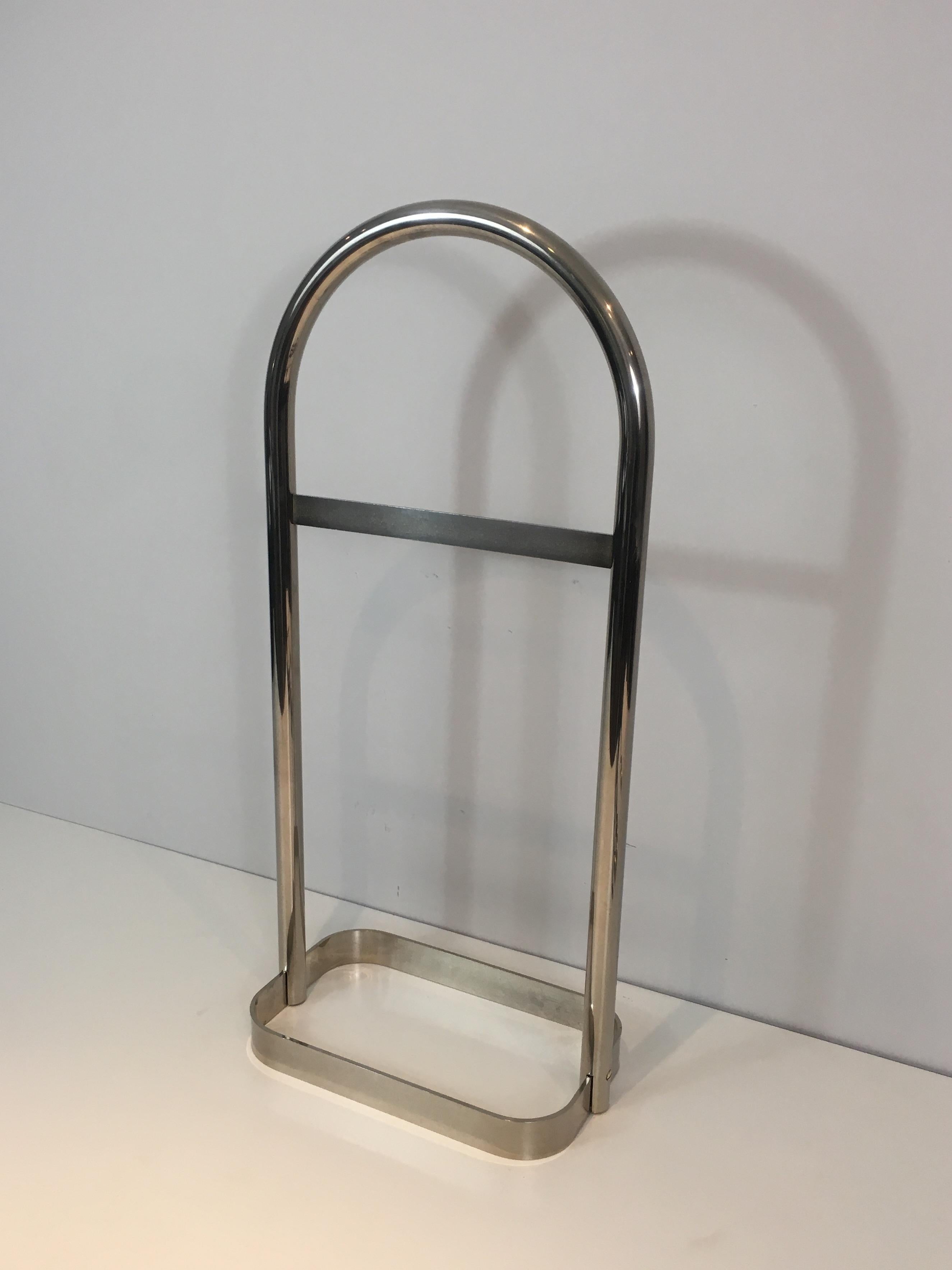 Design Chrome Fire Place Tools on Stand, French, circa 1970 For Sale 1