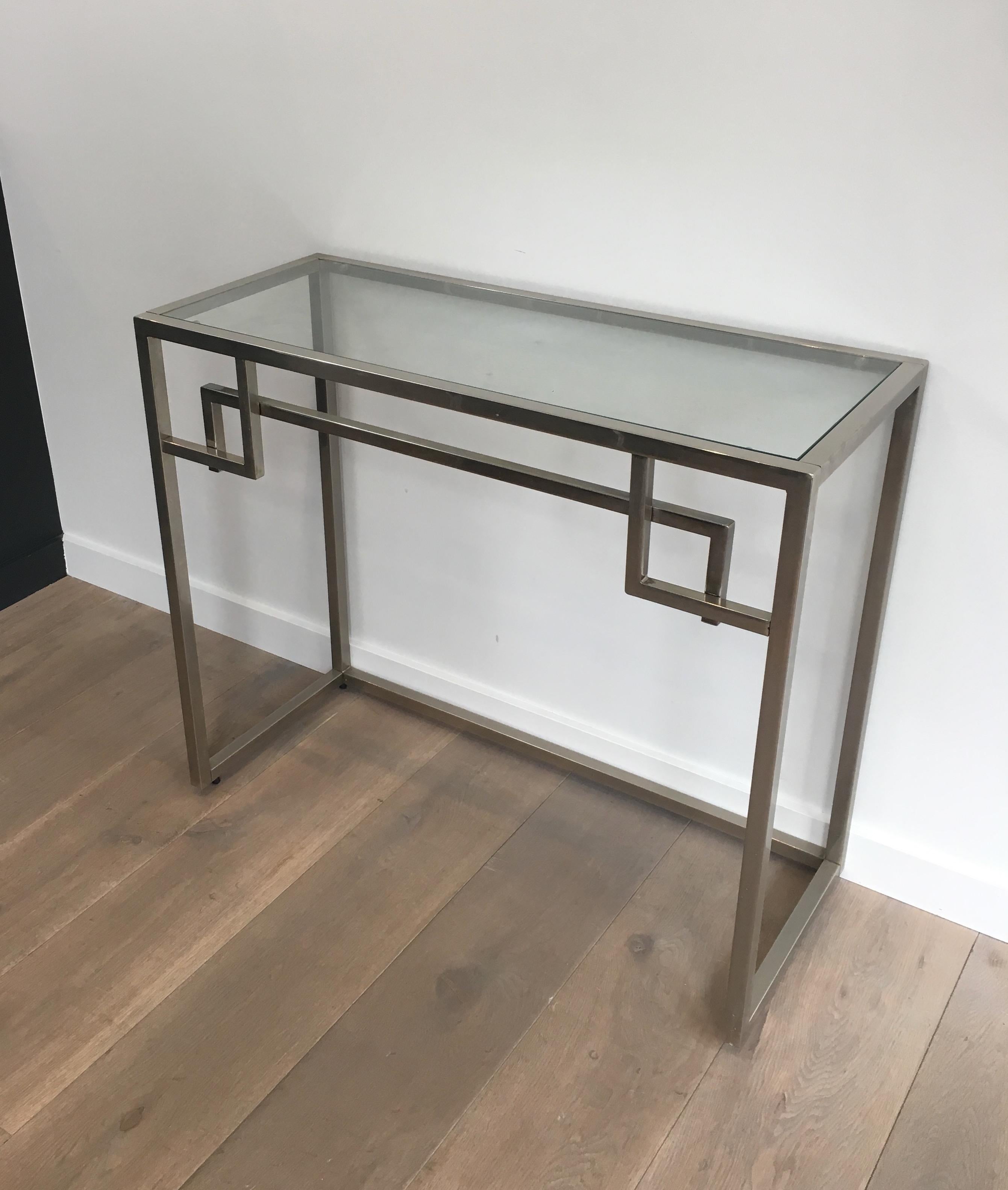 Design Chromed Console Table, French, circa 1970 For Sale 7