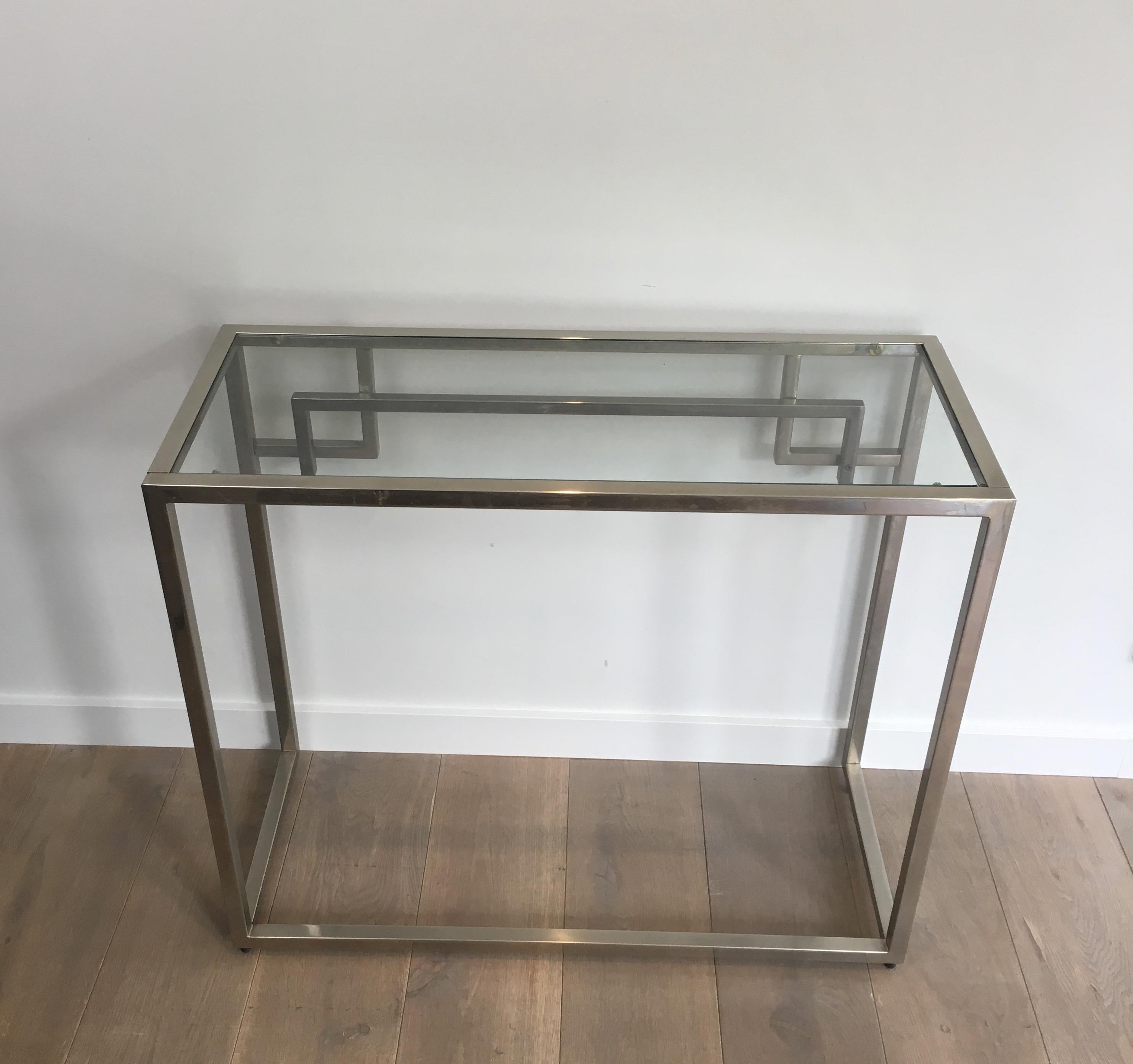 Design Chromed Console Table, French, circa 1970 For Sale 8