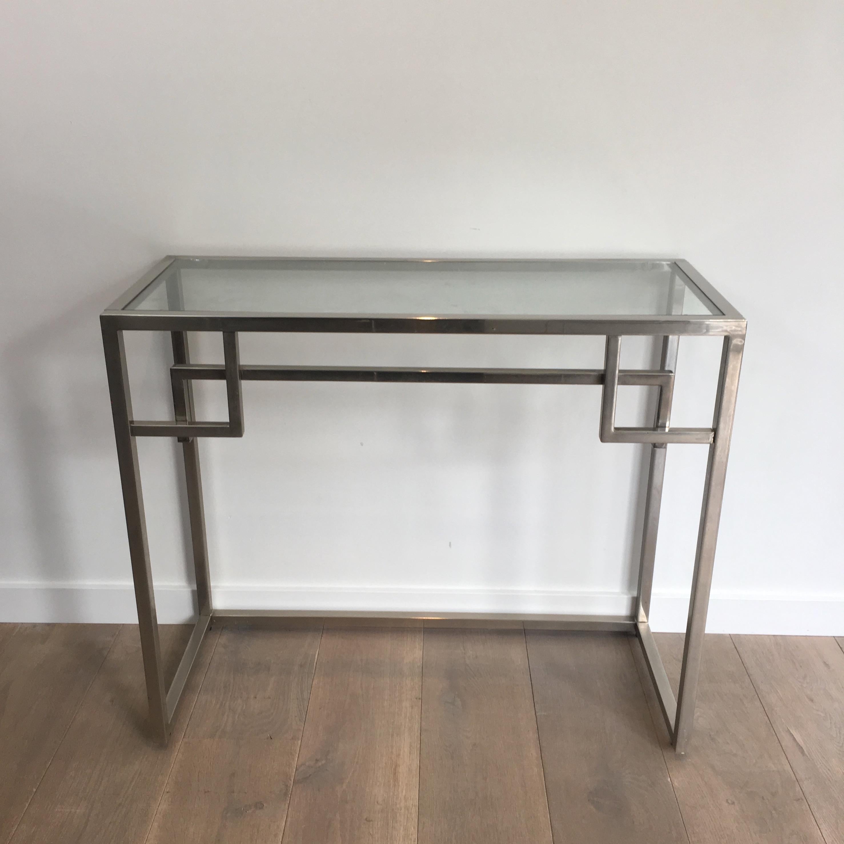 Design Chromed Console Table, French, circa 1970 For Sale 10