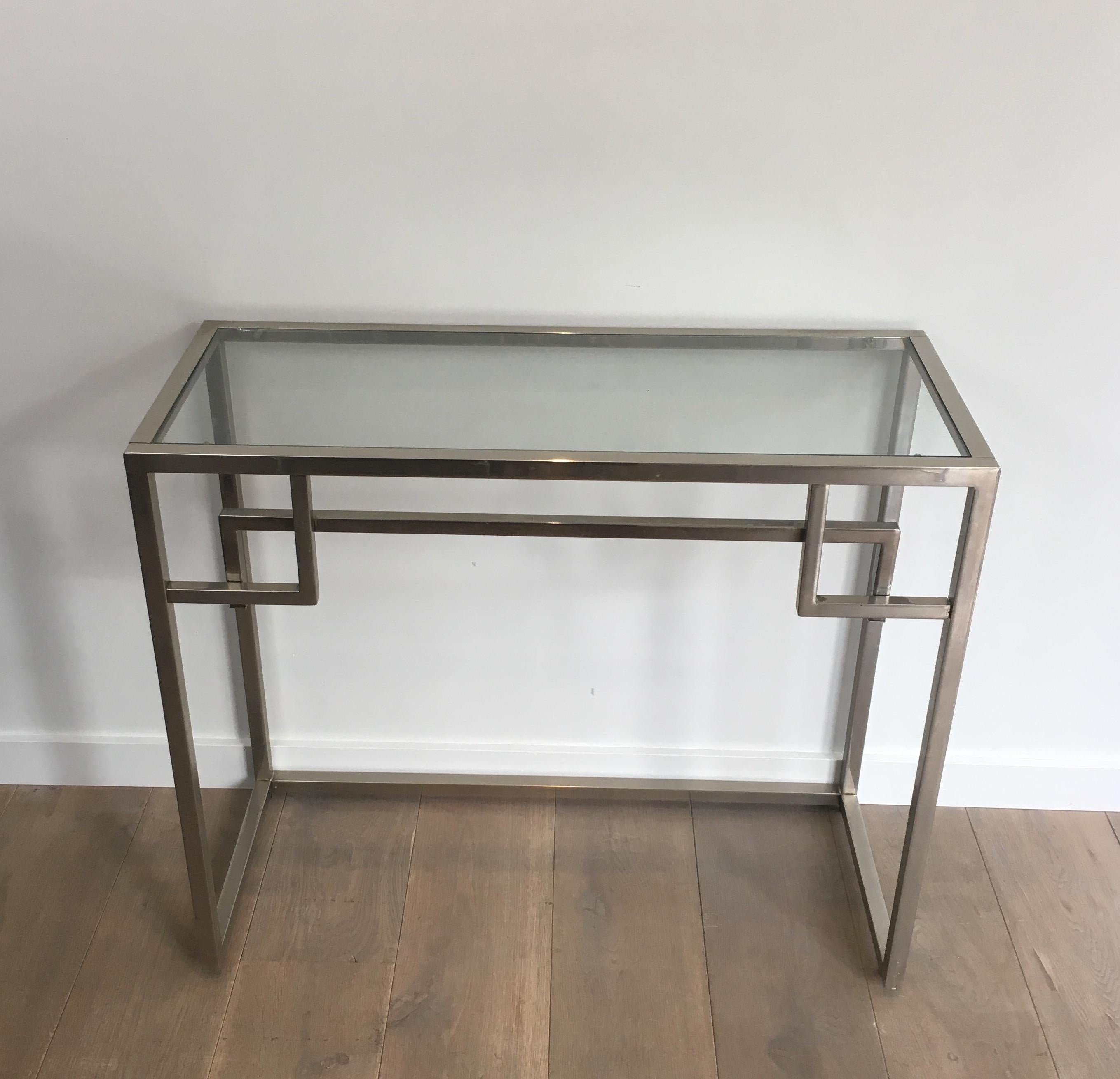 Design Chromed Console Table, French, circa 1970 For Sale 11