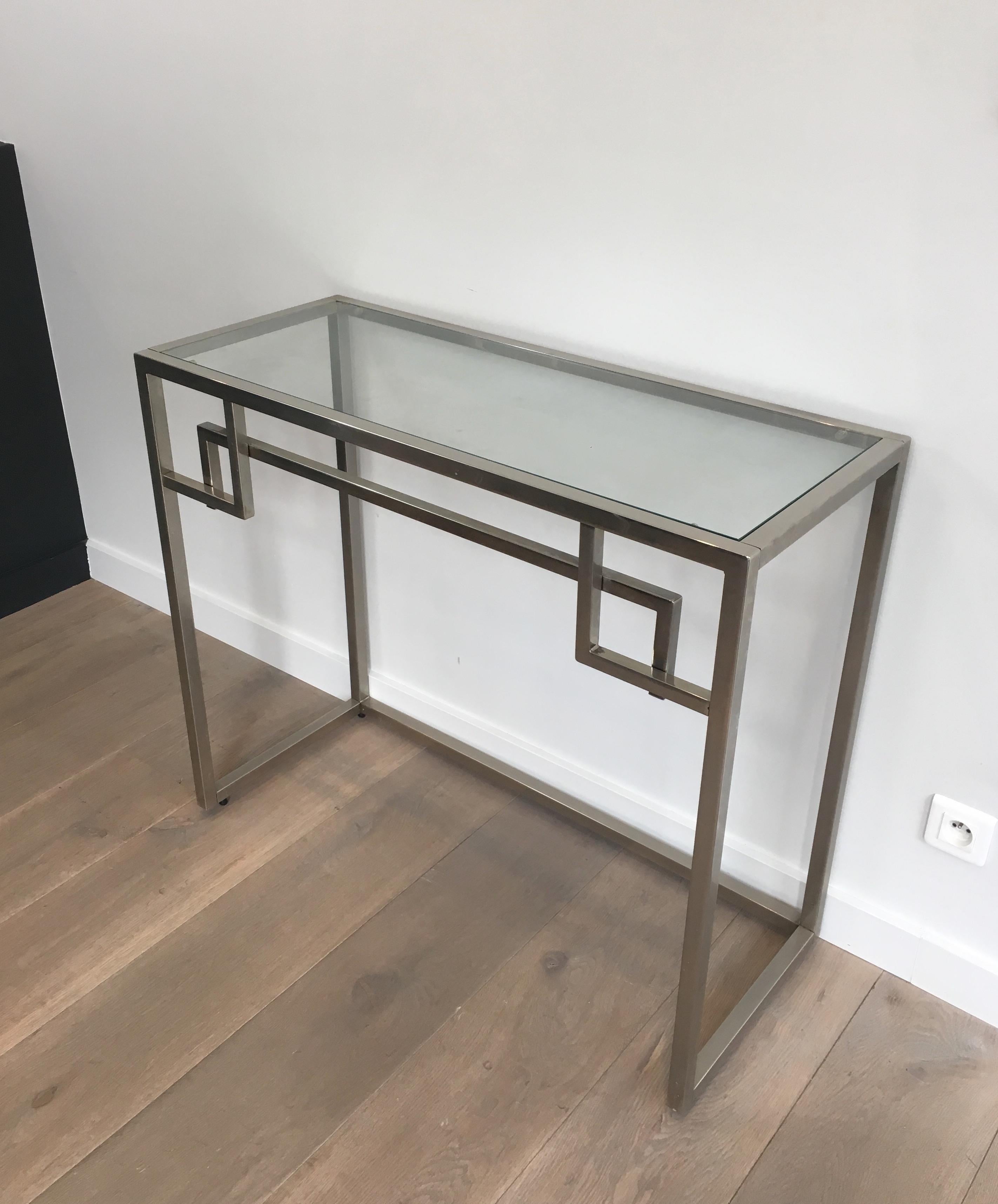 Design Chromed Console Table, French, circa 1970 For Sale 12