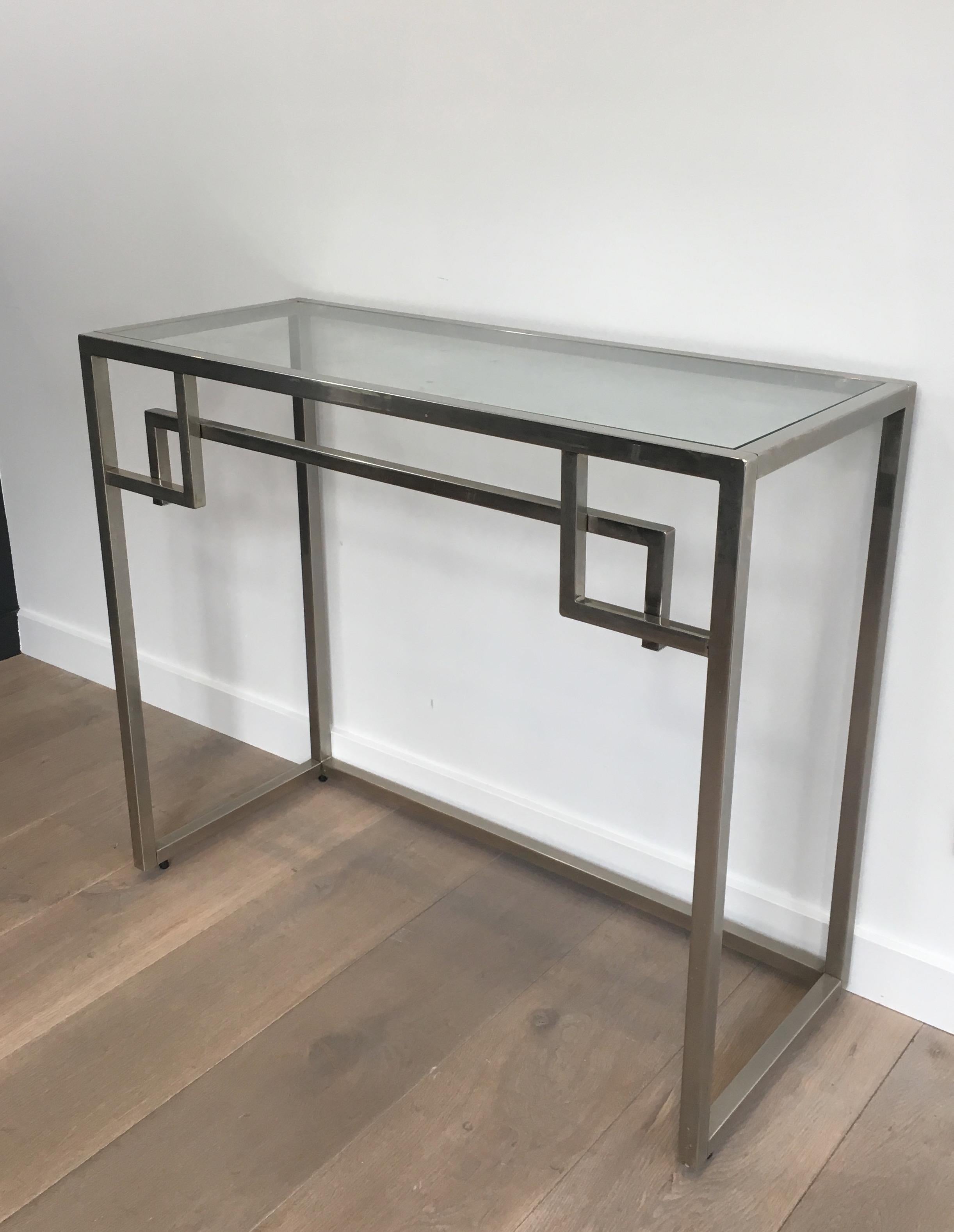 Design Chromed Console Table, French, circa 1970 For Sale 13