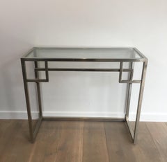 Verchromter Konsolentisch im Design, Französisch, um 1970