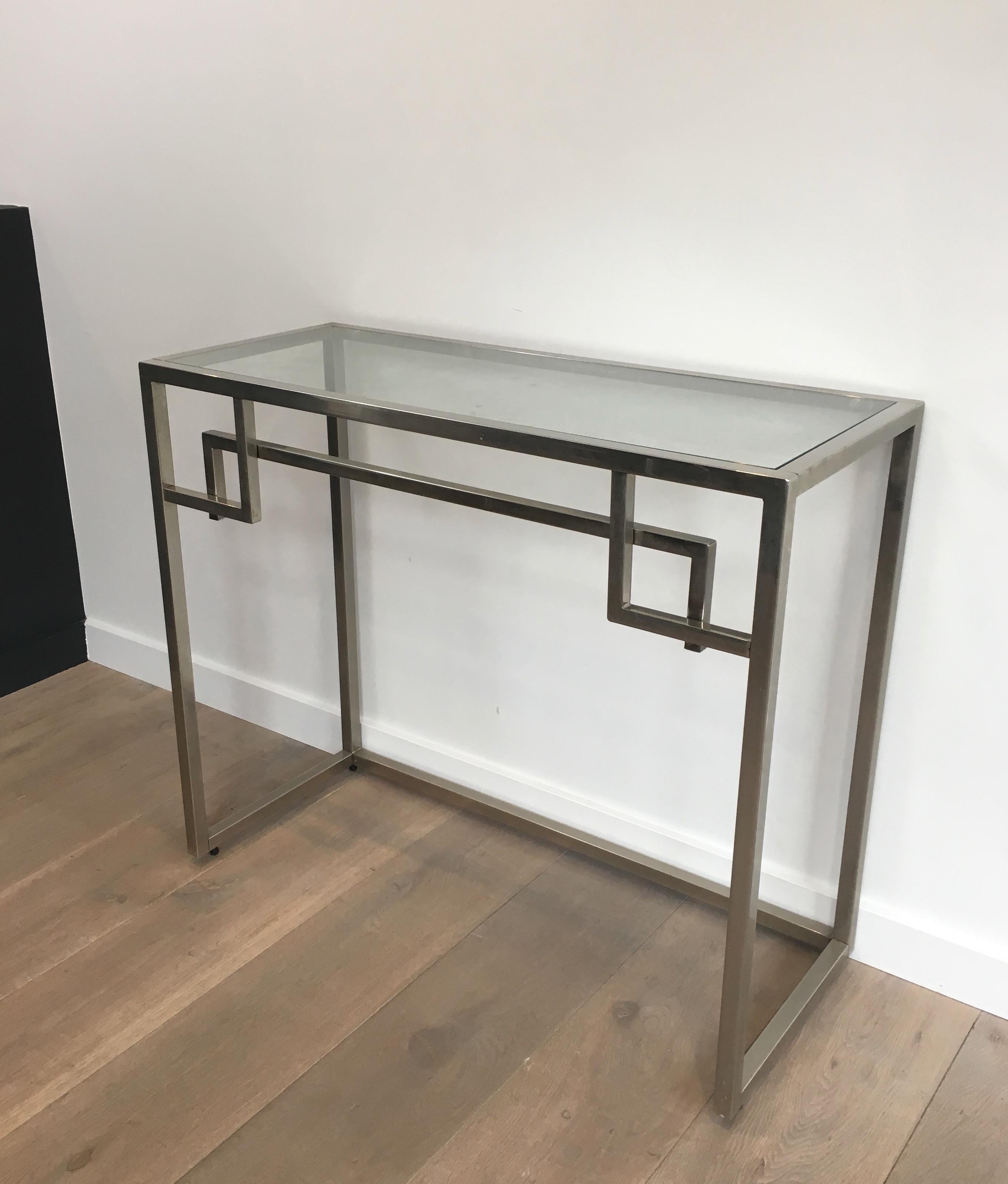 Mid-Century Modern Design Chromed Console Table, French, circa 1970 For Sale