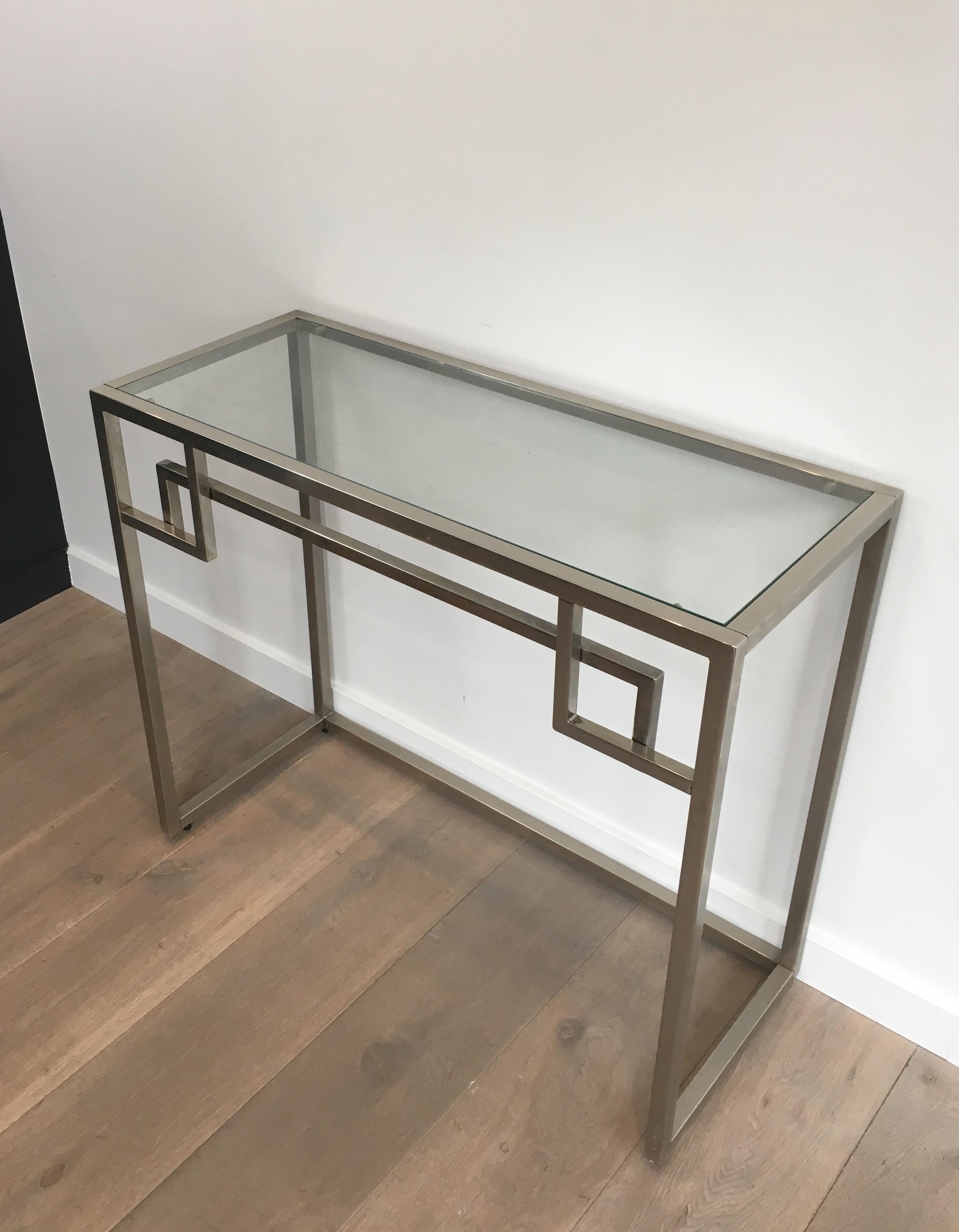 Table console chromée de conception française, vers 1970 en vente 1