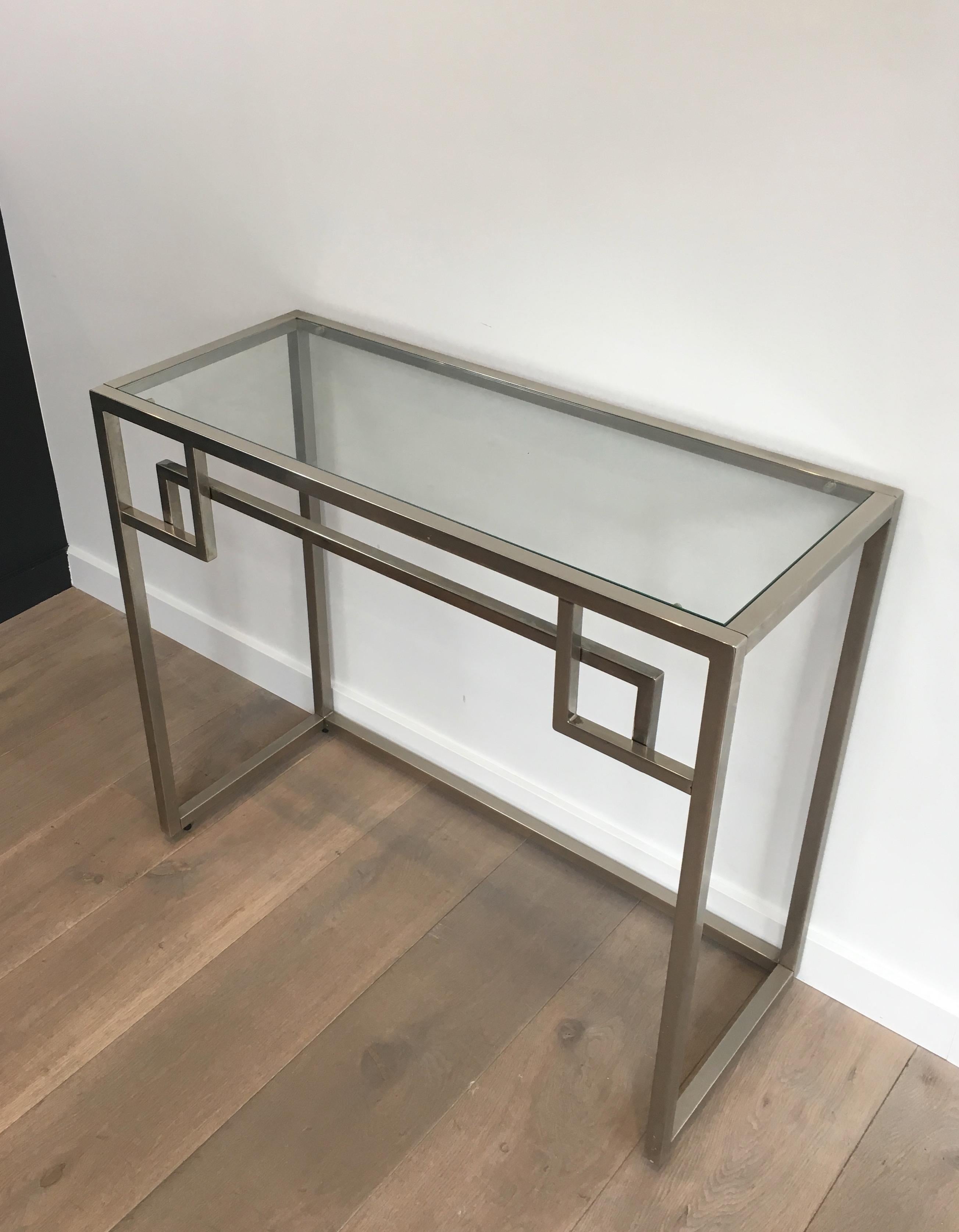 Design Chromed Console Table, French, circa 1970 For Sale 2