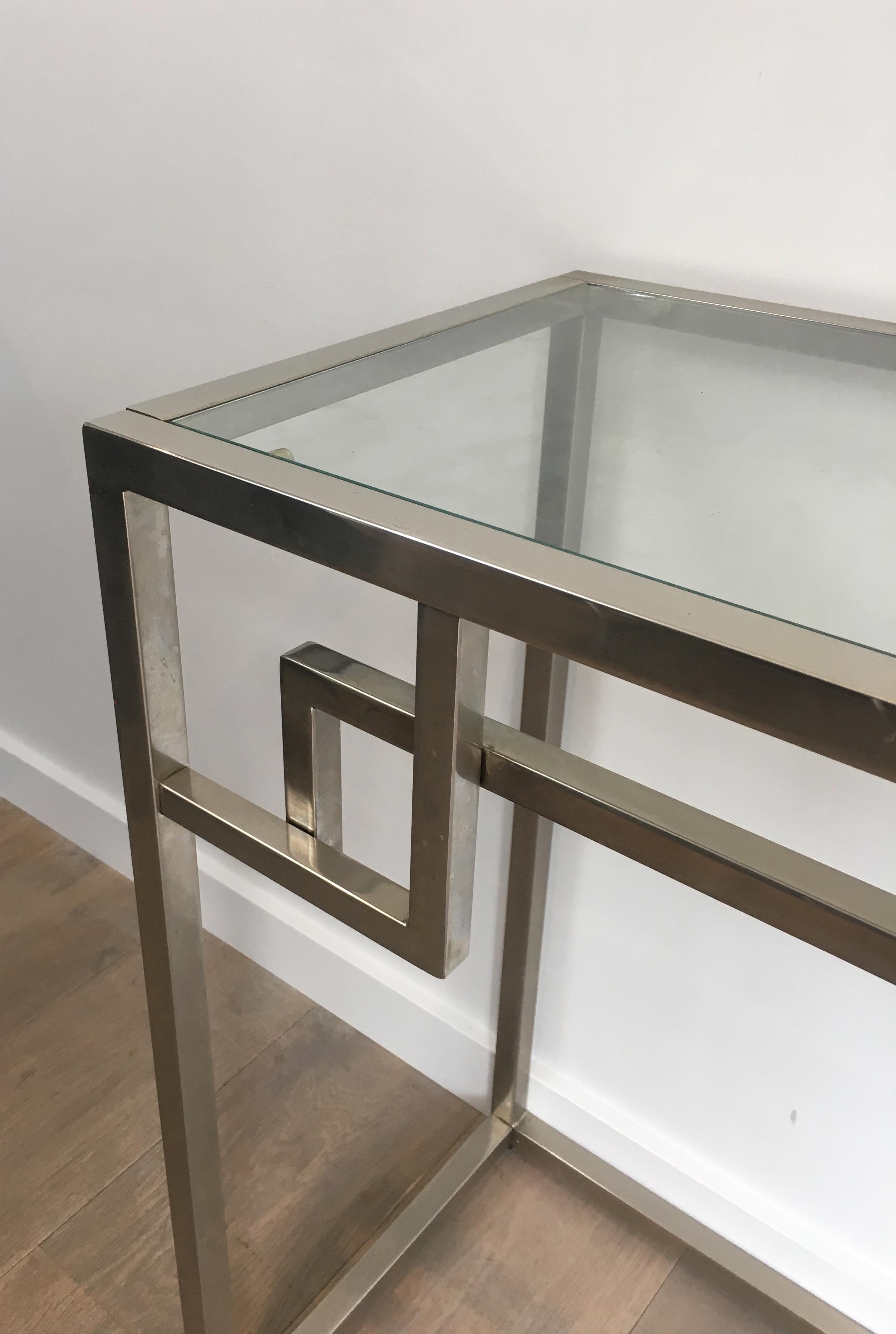 Design Chromed Console Table, French, circa 1970 For Sale 3