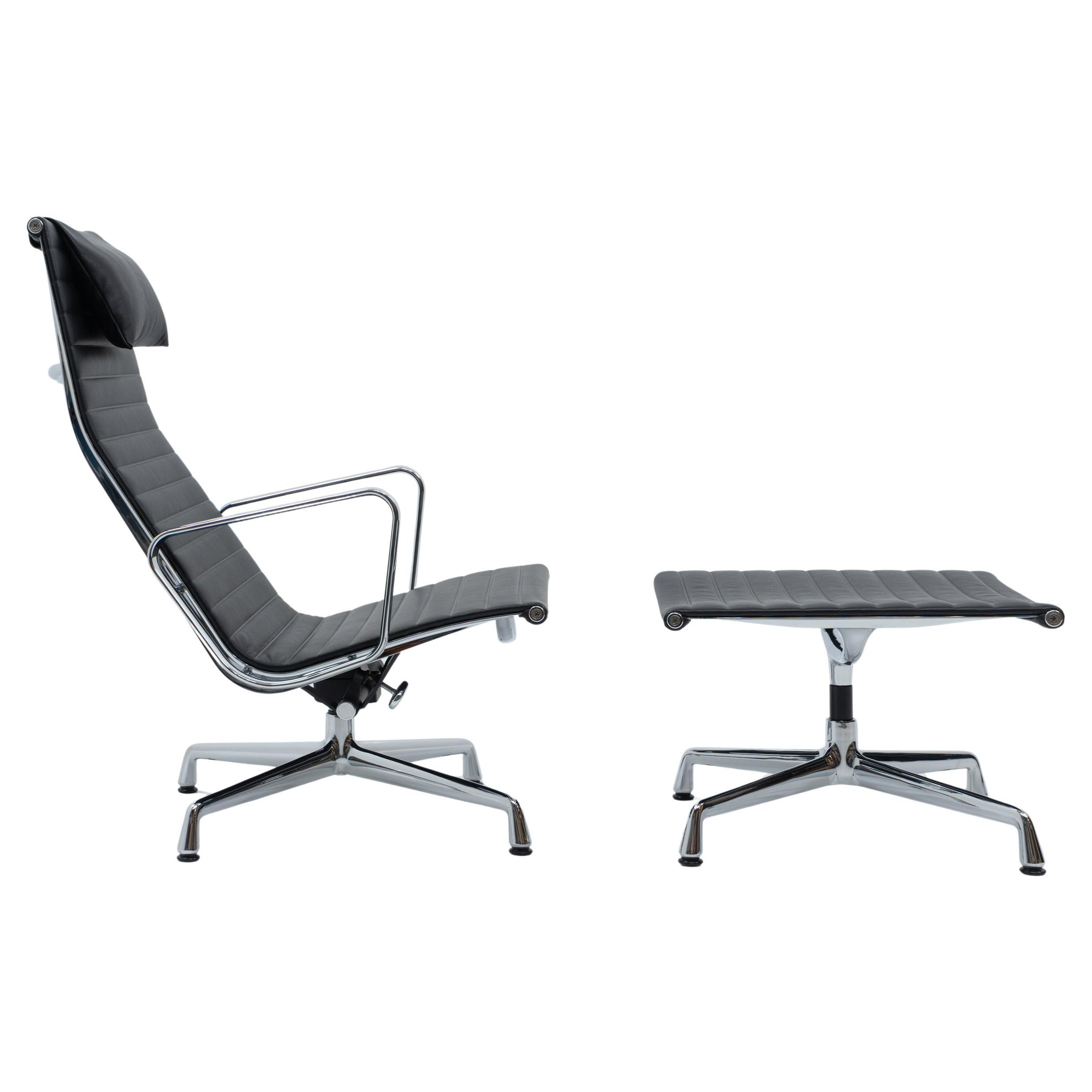 Design Classic Eames Vitra EA 124, EA 125 Alu Group Lounge Set, 2000s