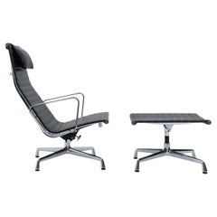 Design Classic Eames Vitra EA 124, EA 125 Alu Group Lounge Set, 2000s