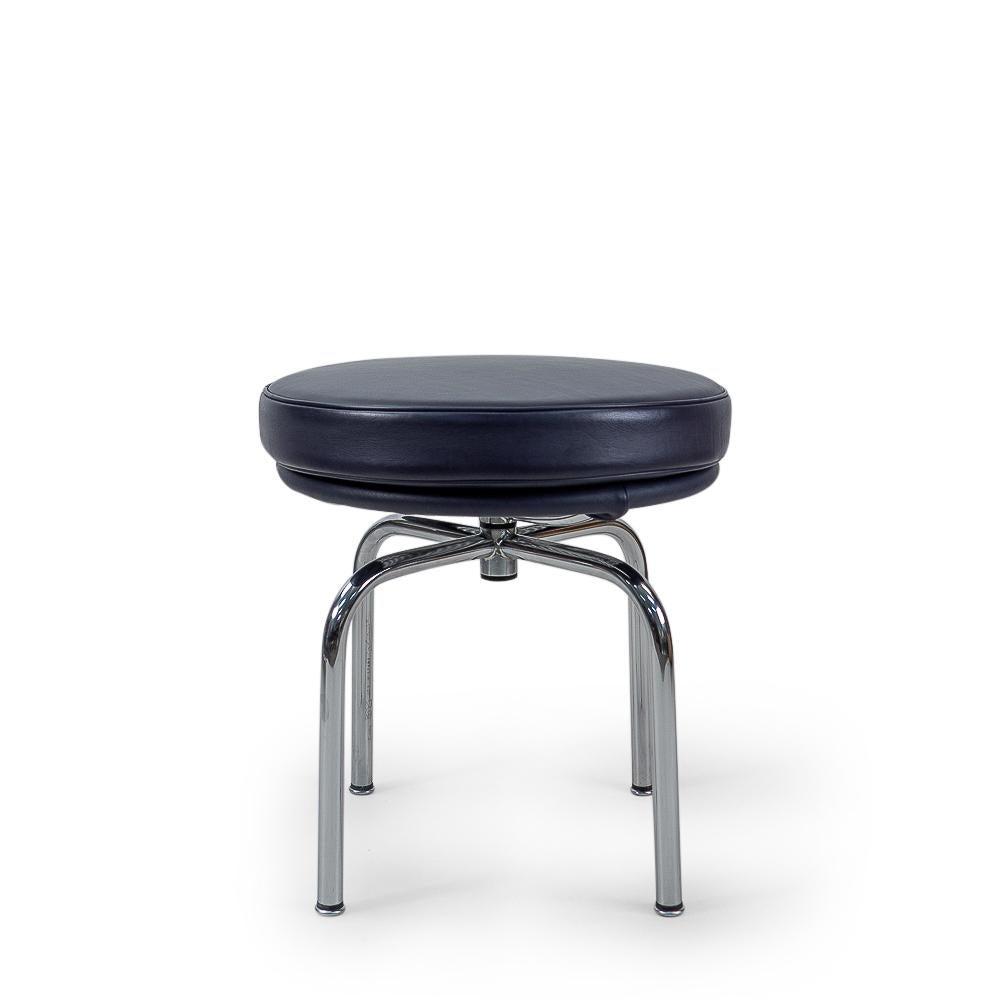 Even though this stool is part of the “LC” collection in production by Cassina, the actual design of this piece was designed by Charlotte Perriand, together with the matching chair (LC7).

Perriand designed this stool for her own apartment in