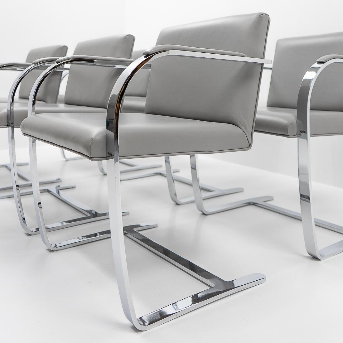 Design Classic: Mies Van Der Rohe, Set of Six Brno Chairs for Knoll, 1980s 8