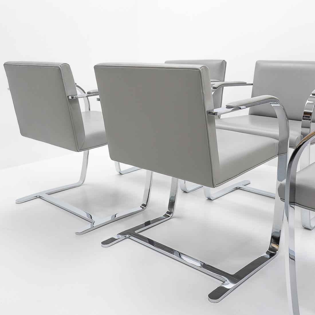 Design Classic: Mies Van Der Rohe, Set of Six Brno Chairs for Knoll, 1980s 9