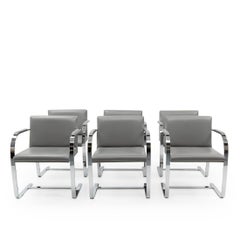 Design Classic: Mies Van Der Rohe, Set of Six Brno Chairs for Knoll, 1980s