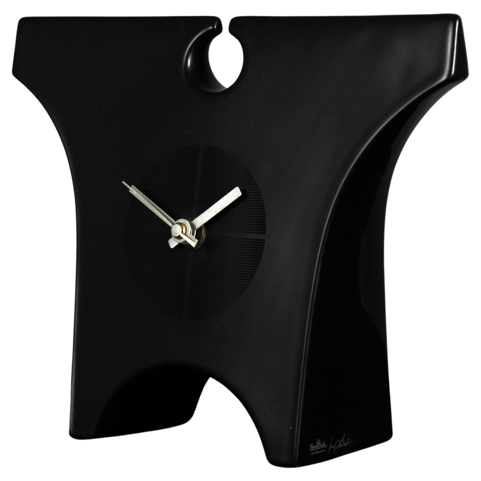 Design Clock "Tempo Nero" By Lino Sabattini, For Rosenthal, 1988 For Sale