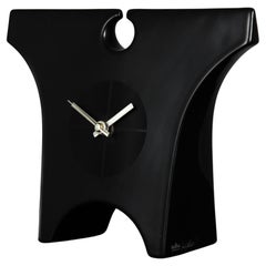 Used Design Clock "Tempo Nero" By Lino Sabattini, For Rosenthal, 1988