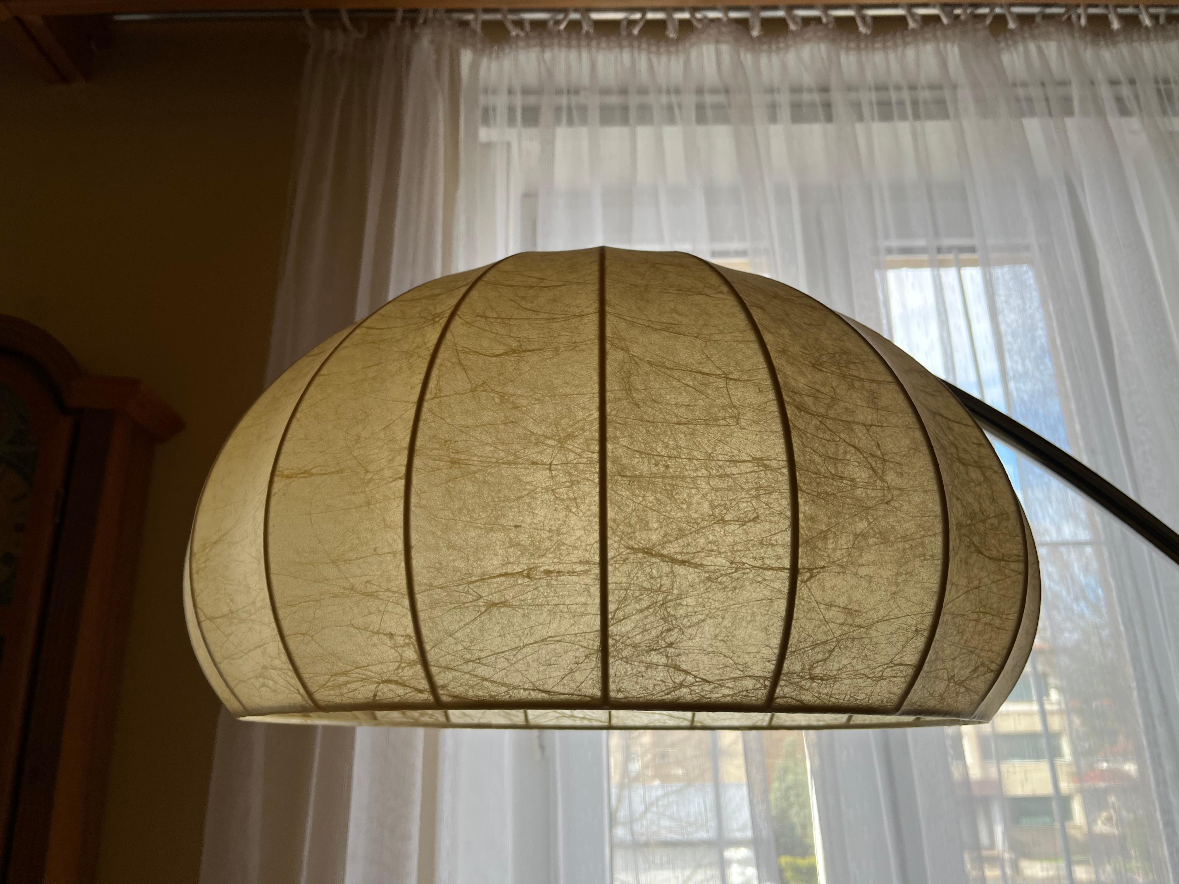 Design Cocoon Extendable Arc Floor Lamp from Hustadt Leuchten, Germany, 1970s In Good Condition For Sale In Praha, CZ