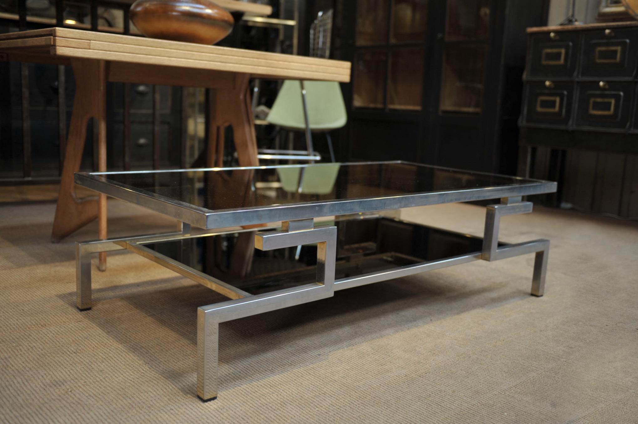 Metal Design Coffee Table by Guy Lefebvre, circa 1970 For Sale