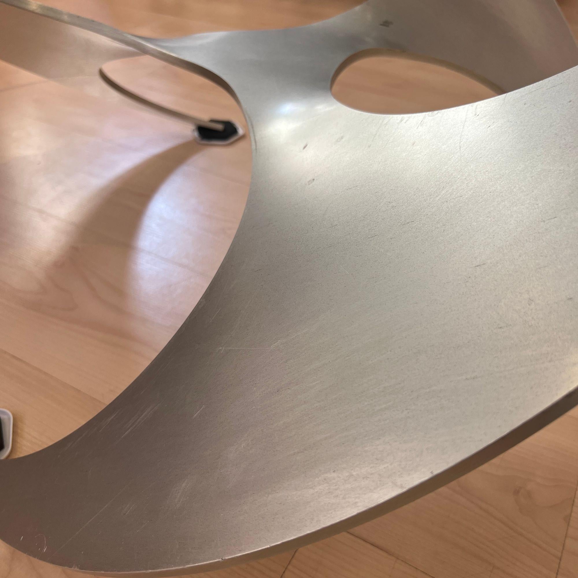 Table basse Design par Knut Hesterberg, aluminium et verre, Allemagne, années 1960 en vente 2