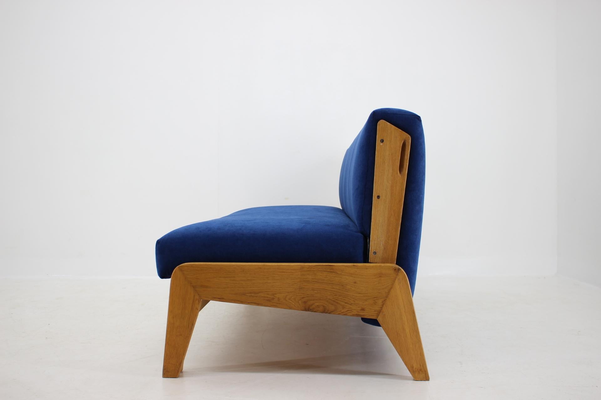 Fabric Design Convertible 3-Seat Sofa, Czechoslovakia