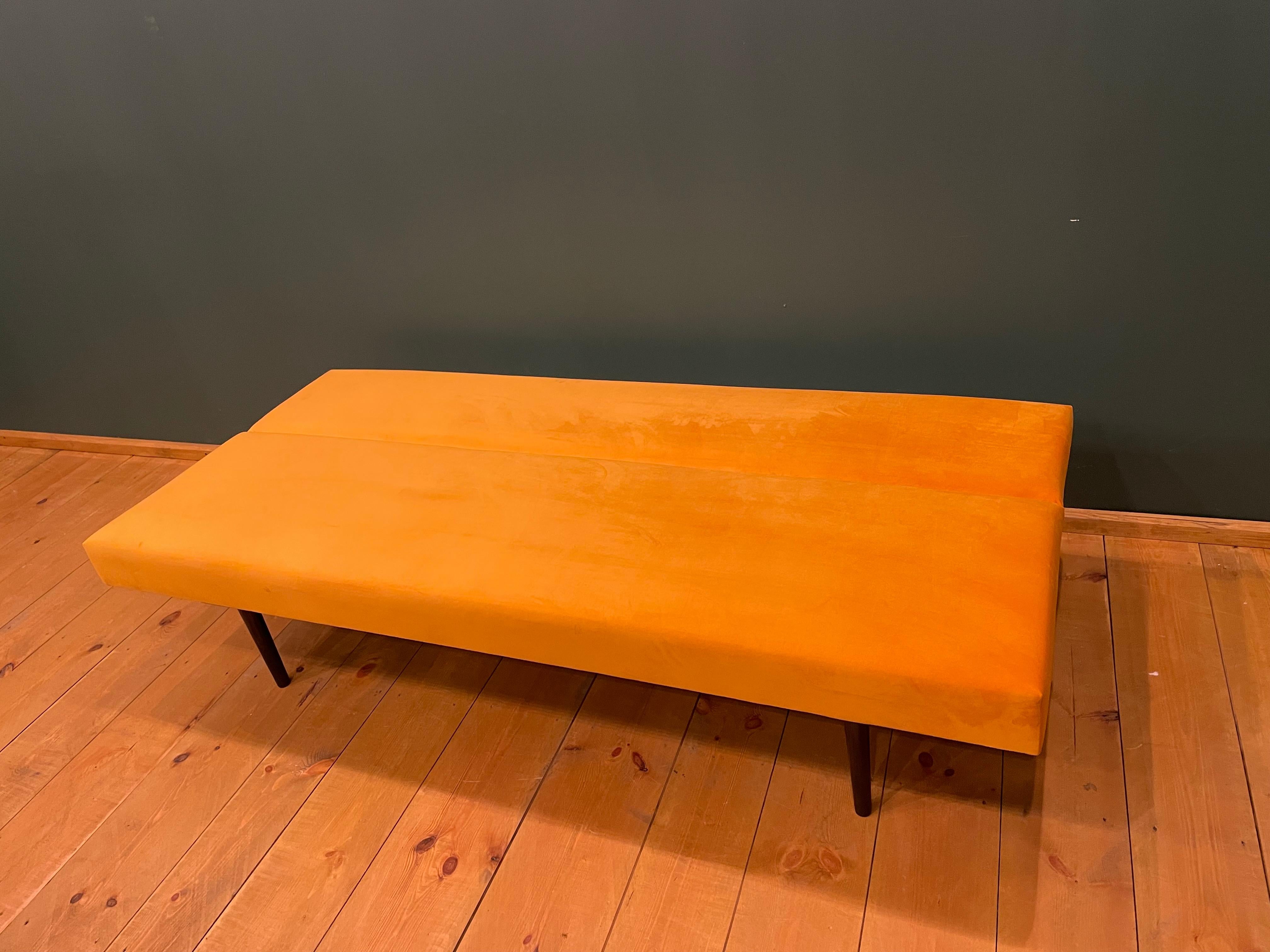 Walnut Design couch J.Halabala  from 1960 For Sale