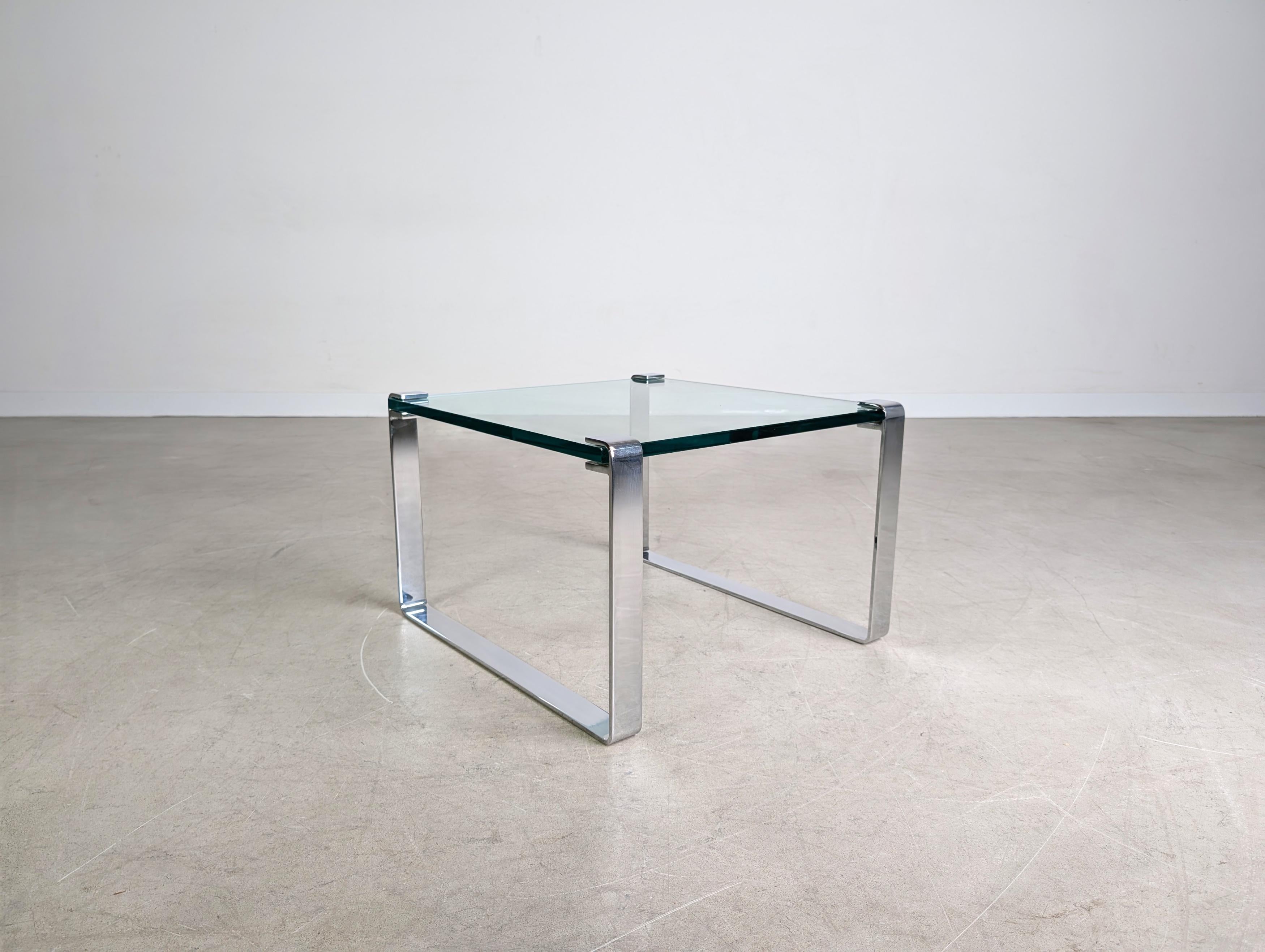 Design Couchtisch Draenert klassik klein Glas Chrom modern im Zustand „Gut“ im Angebot in Berlin, DE