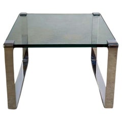 Design Couchtisch Draenert klassik klein Glas Chrom modern
