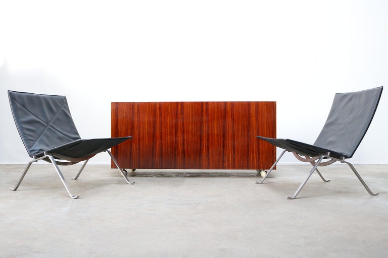 Design Credenza / Sideboard by Florence Knoll for De Coene Leather Rosewood 1960 For Sale 3