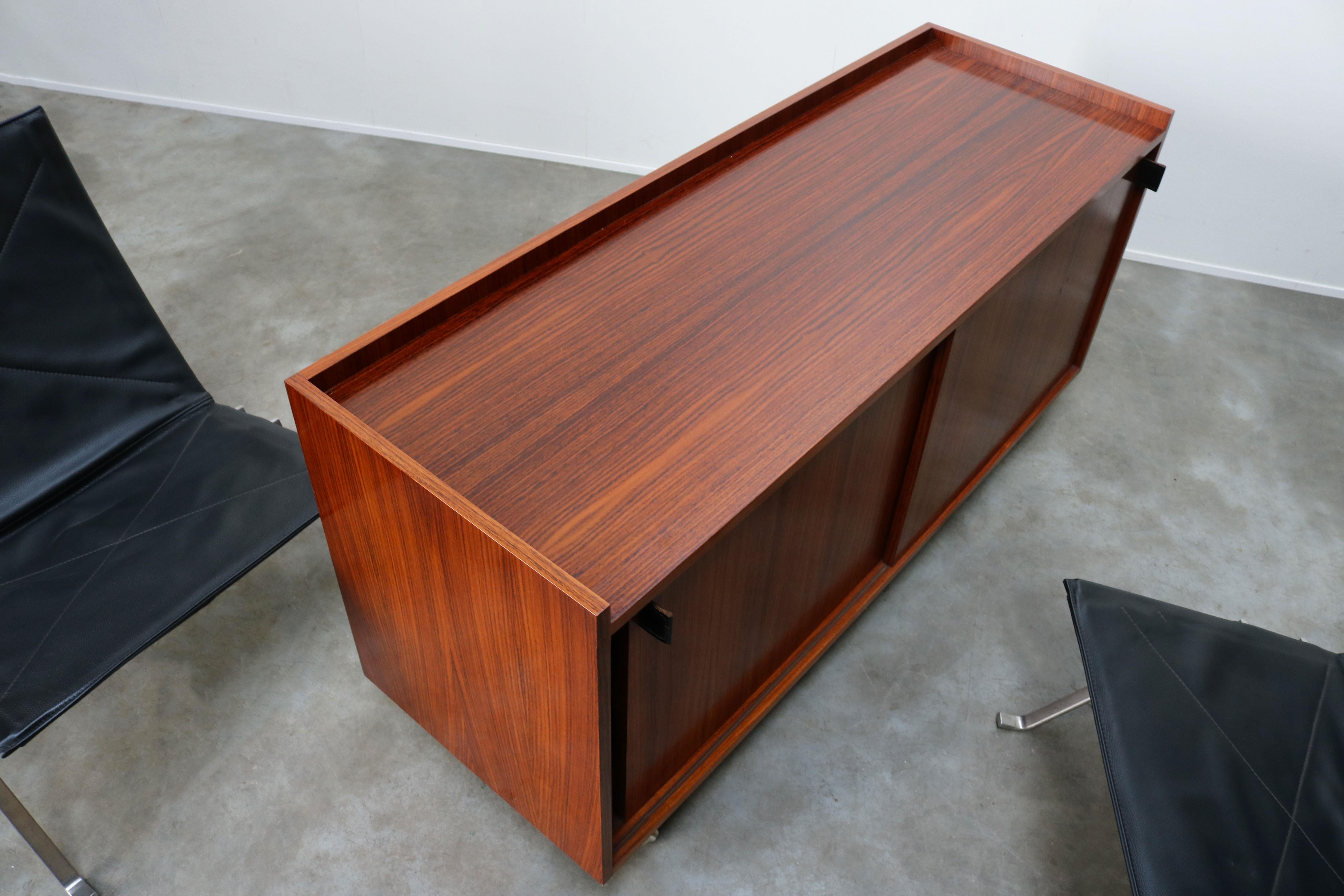 Design Credenza / Sideboard by Florence Knoll for De Coene Leather Rosewood 1960 6