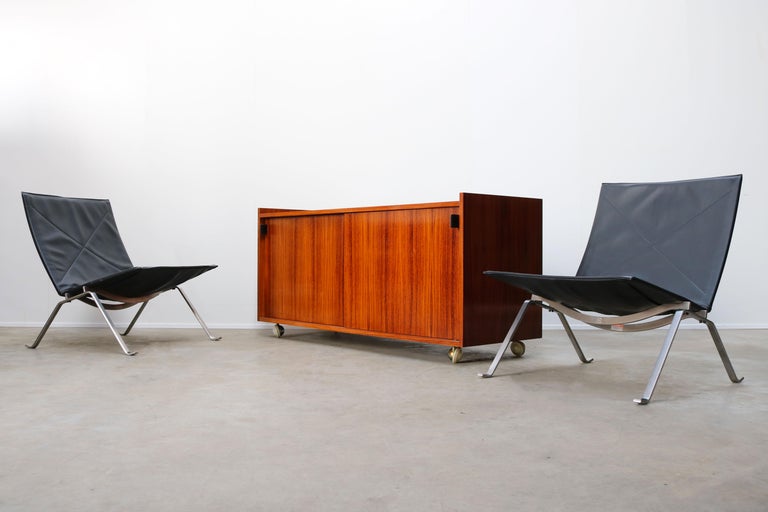 Mid-Century Modern Design Credenza / Sideboard by Florence Knoll for De Coene Leather Rosewood 1960 For Sale