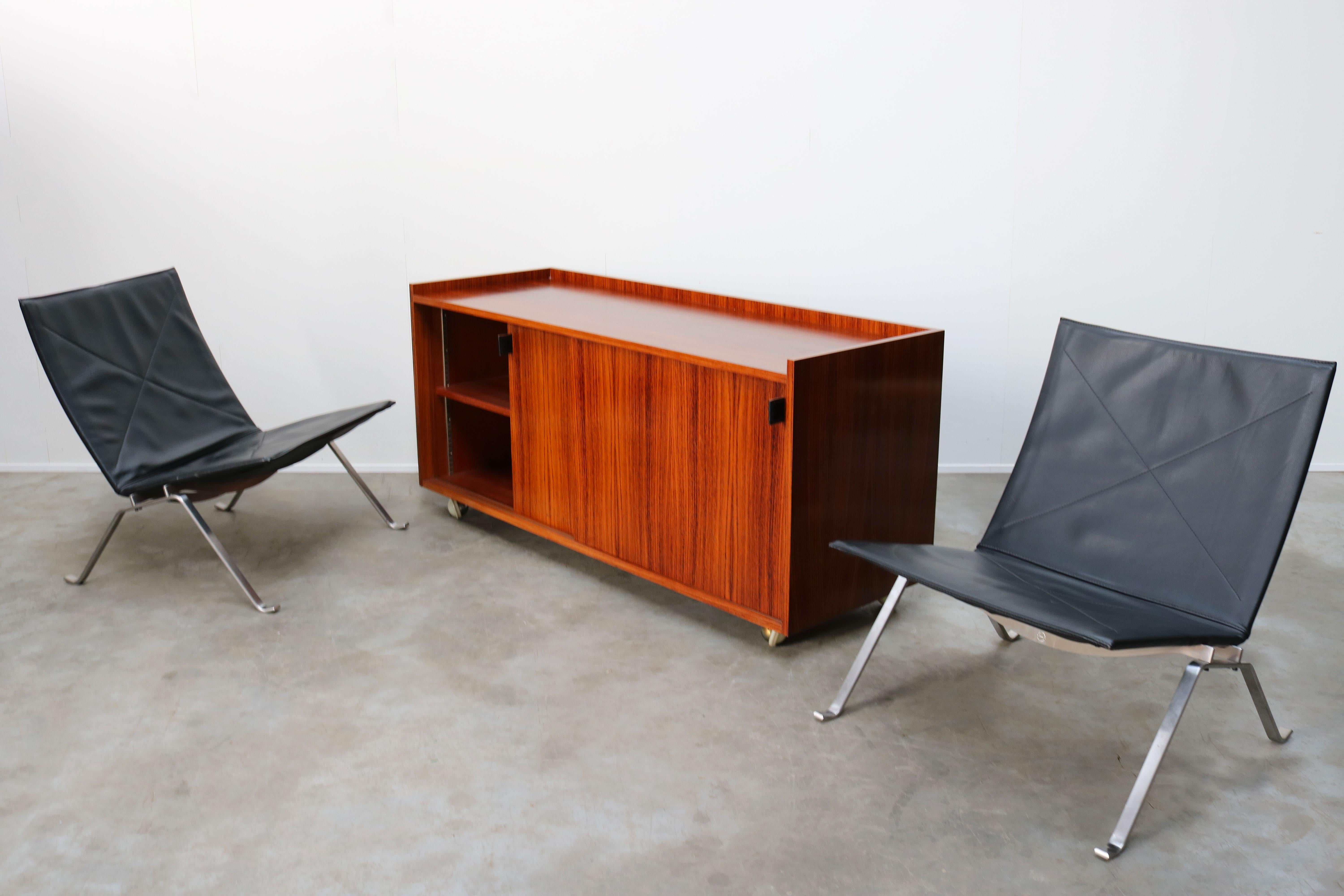 Belgian Design Credenza / Sideboard by Florence Knoll for De Coene Leather Rosewood 1960