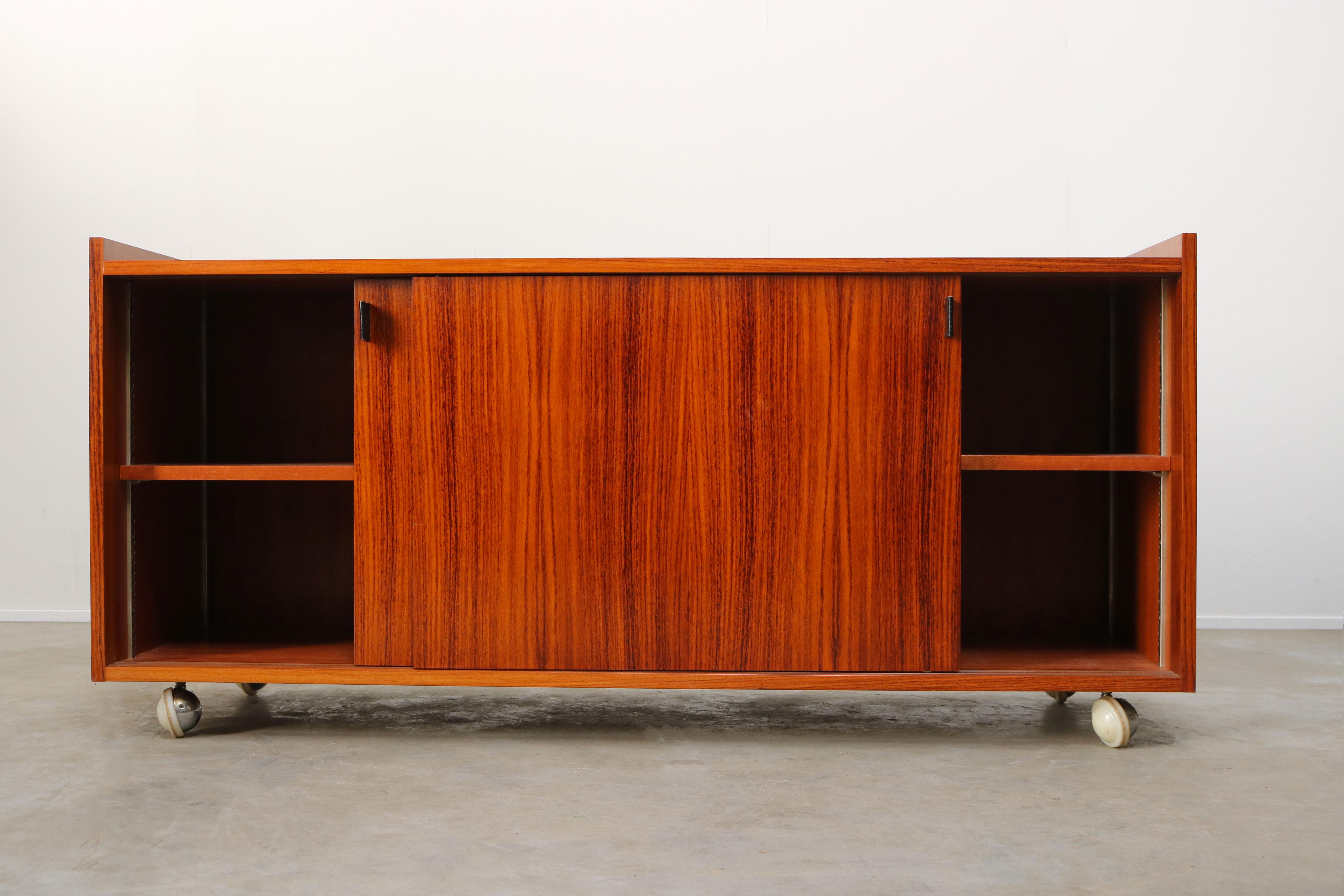 Design Credenza / Sideboard by Florence Knoll for De Coene Leather Rosewood 1960 1