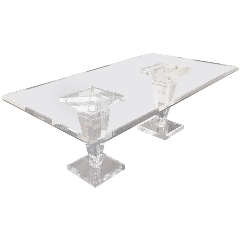 Design Cut Glass Dining Table For Sale at 1stdibs