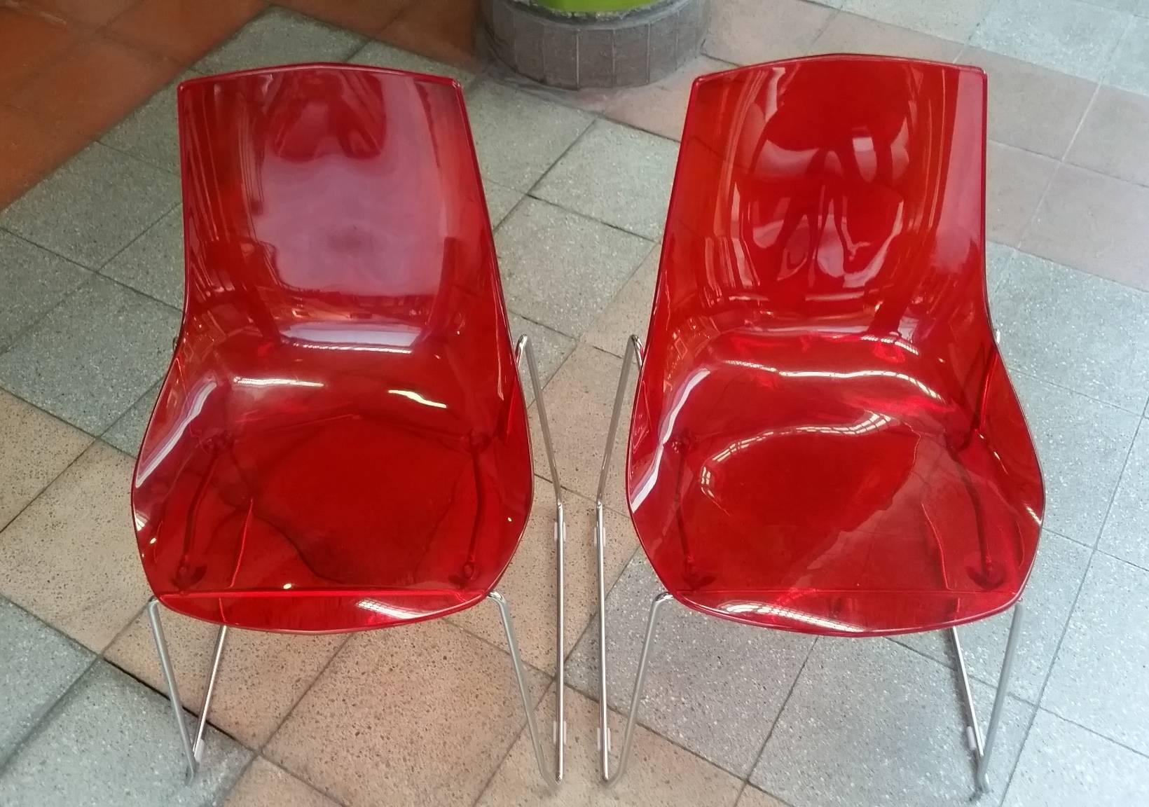 XXIe siècle et contemporain Design Dal Segno Furnishing:: Paire de chaises rouges
