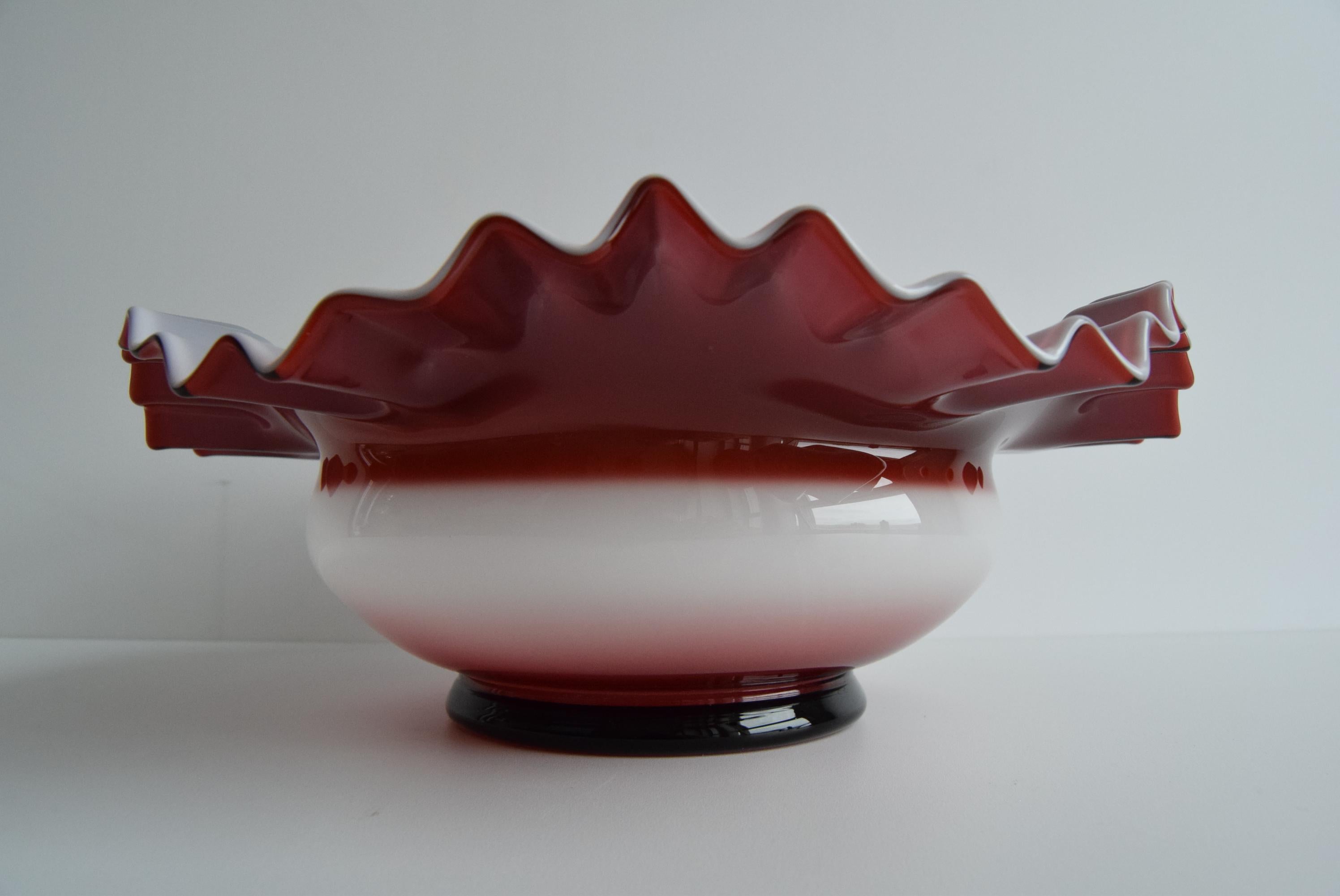 Design Decorative Glass Bowl, Bohemia Glass, 1960's. For Sale 1