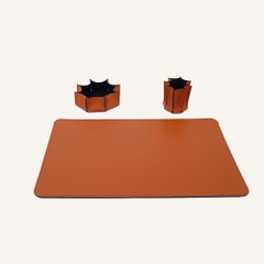 Design desk pad in leather RITLEI - Italian Craftmanship - 60 x 40 cm