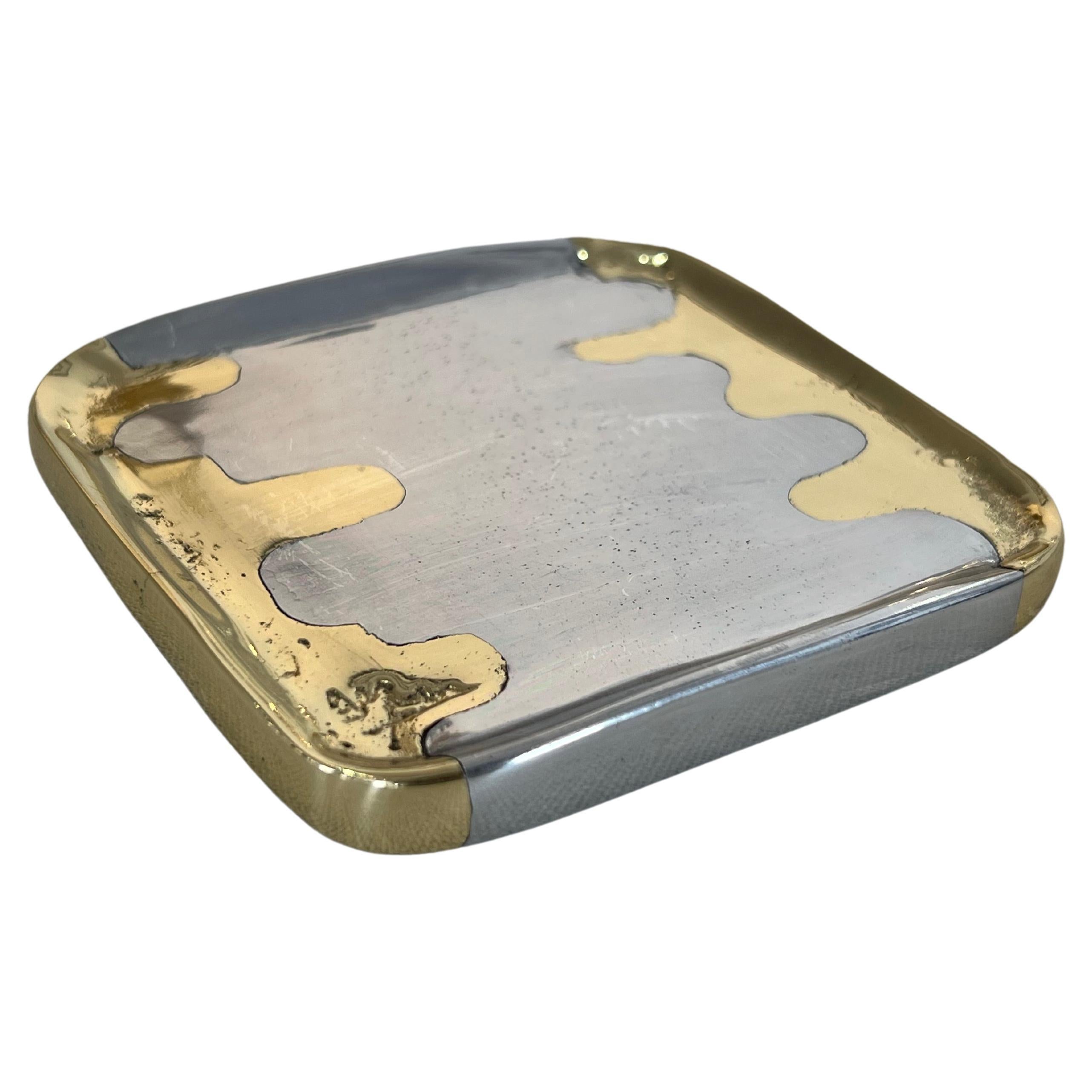 Design Drink Mat, Posavaso Diseño, Cast Aluminium and Brass Handmade in Spain For Sale