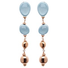 Design Earrings in Sterling Silver Plated Gold 24 Karat and Olive Wood