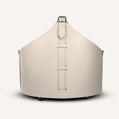 Leather Firewood Holder FABIA - Modern Design - Regenerated Leather