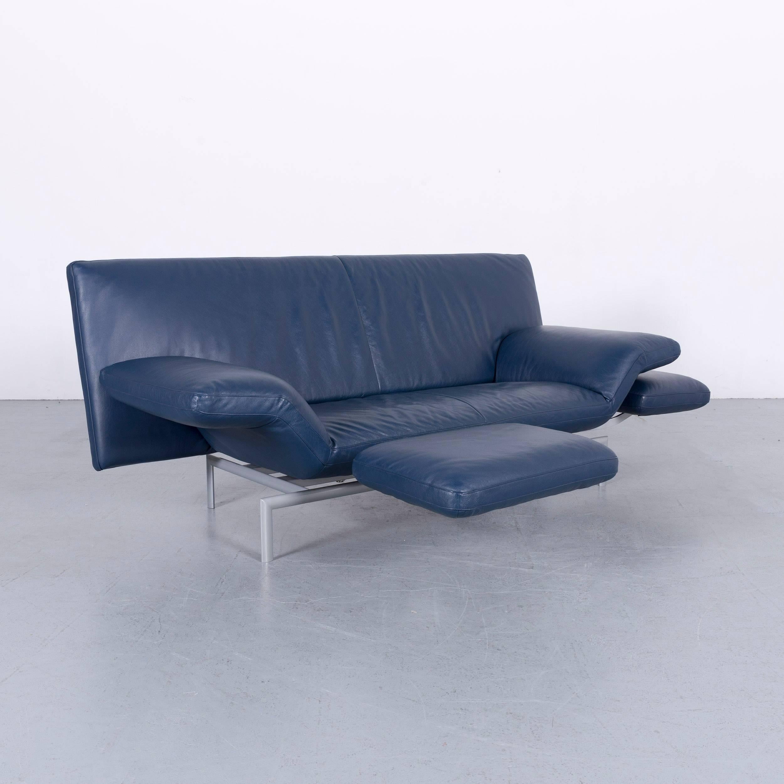 Design Flyer Leather Sofa Blue Two-Seat 1