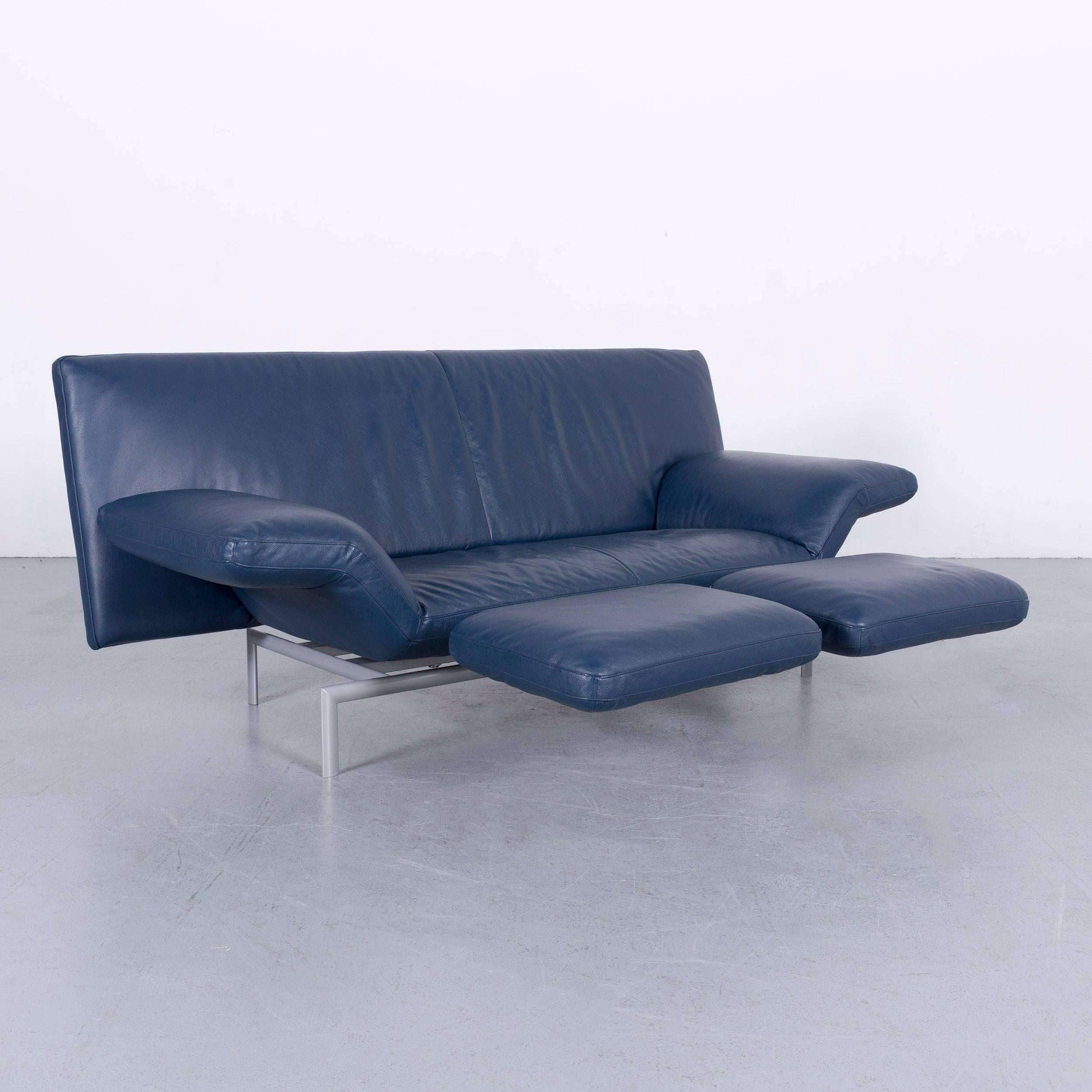 Design Flyer Leather Sofa Blue Two-Seat 2