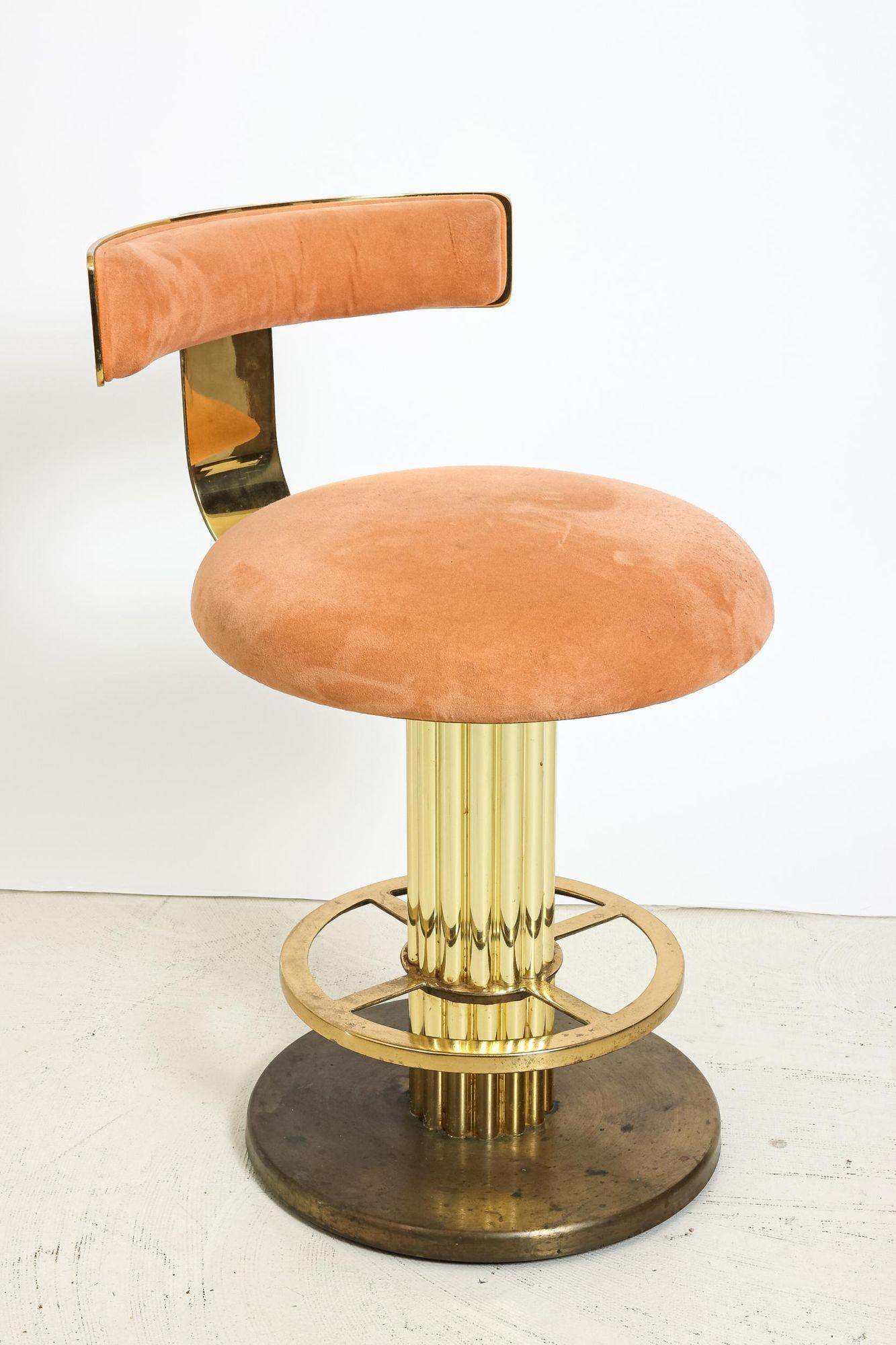 Design for Leisure Art Deco Revival Brass Counter Stools 1