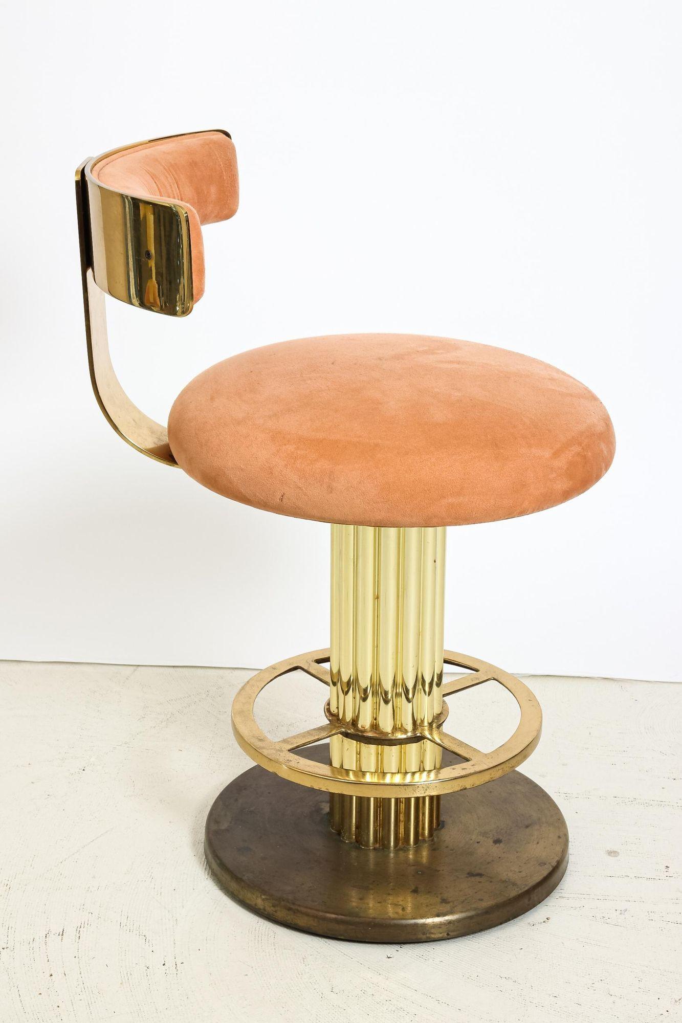 Design for Leisure Art Deco Revival Brass Counter Stools 2