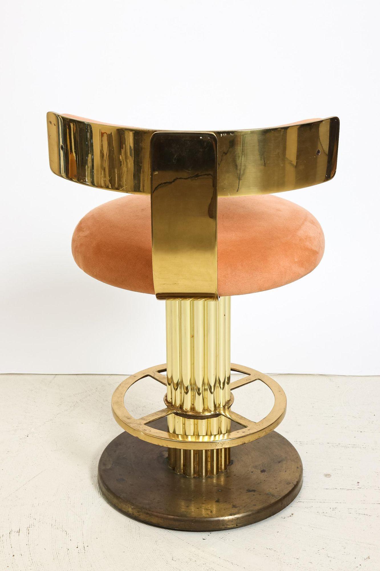Design for Leisure Art Deco Revival Brass Counter Stools 2