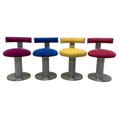 Design for Leisure Art Deco Revival Low Counter Swivel Stools - Set of Four