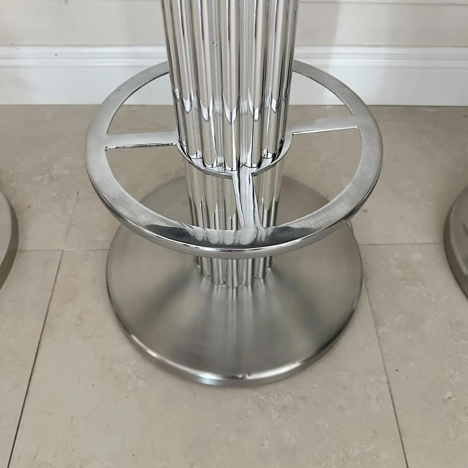 Stainless Steel Design for Leisure Bar Stools, 1980s For Sale