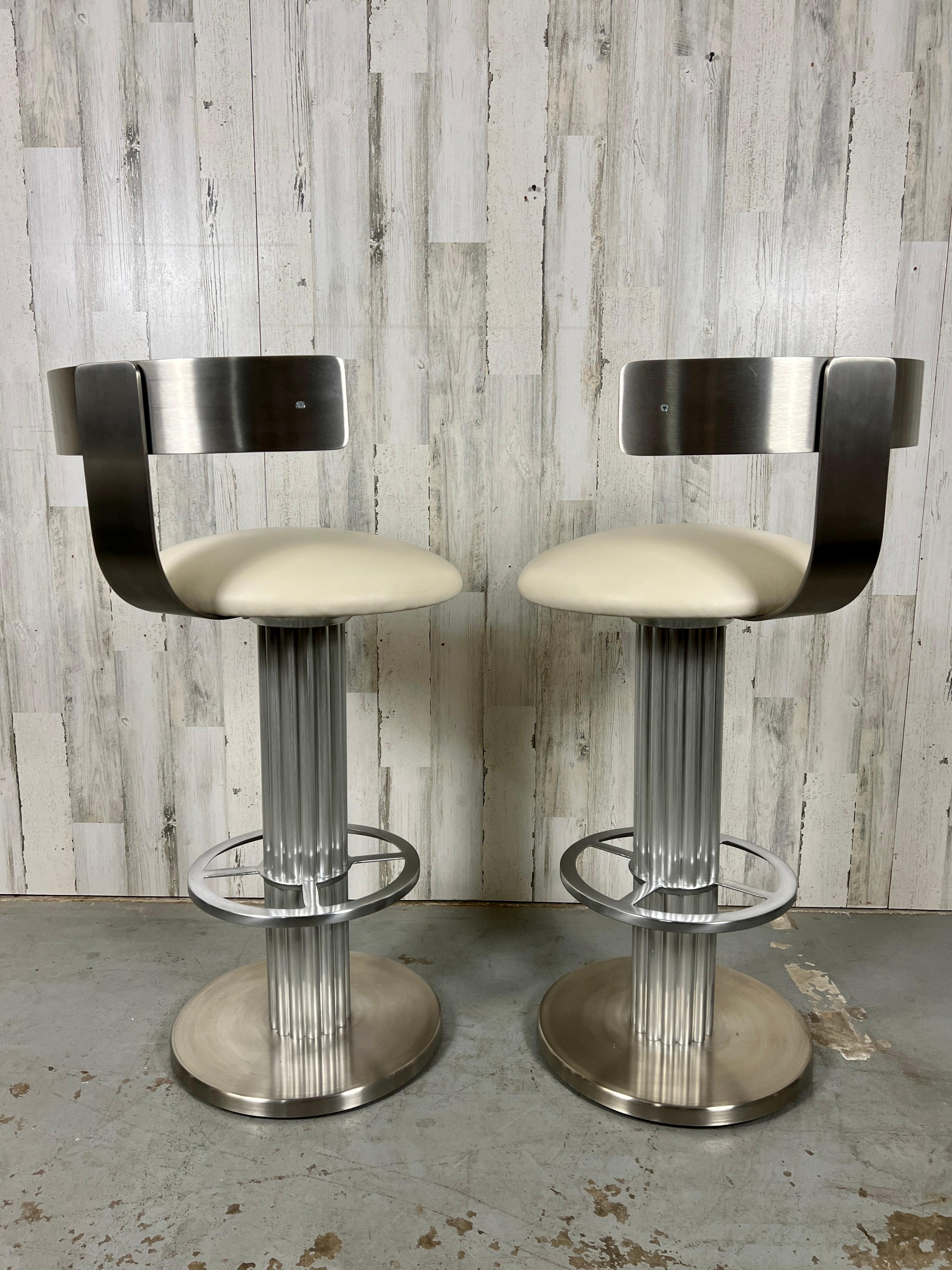 Design For Leisure Brushed Stainless Steel Bar Stools, Set of 6 12