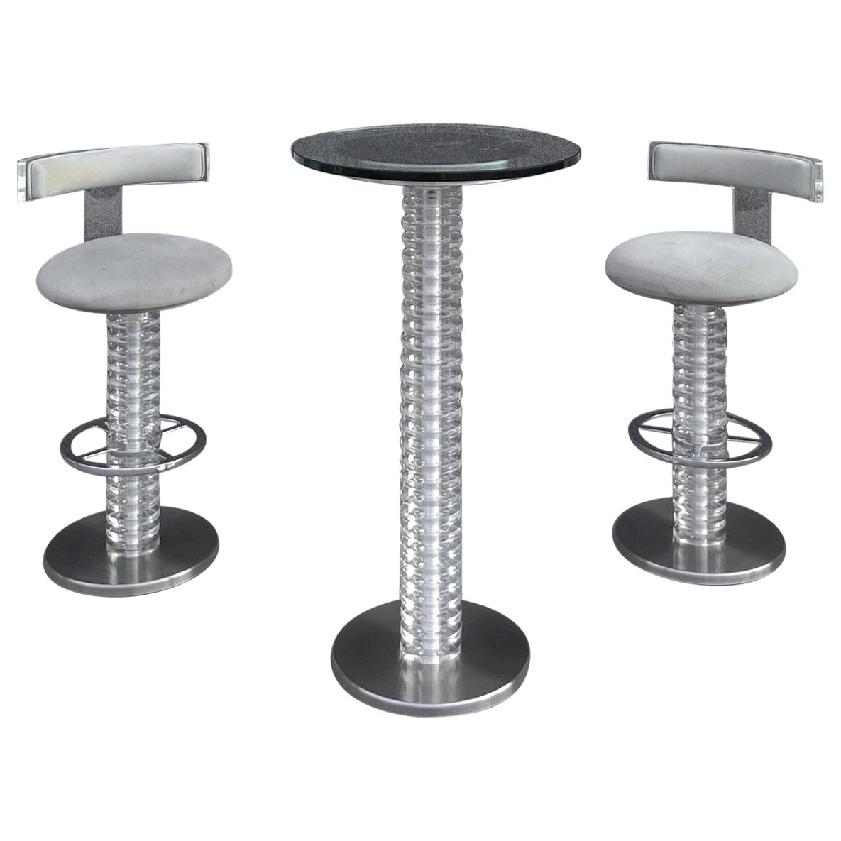 Design for Leisure: Postmoderne Bar-Suite-Suite-Suite-Suite, Lucite- und Aluminium-Suite