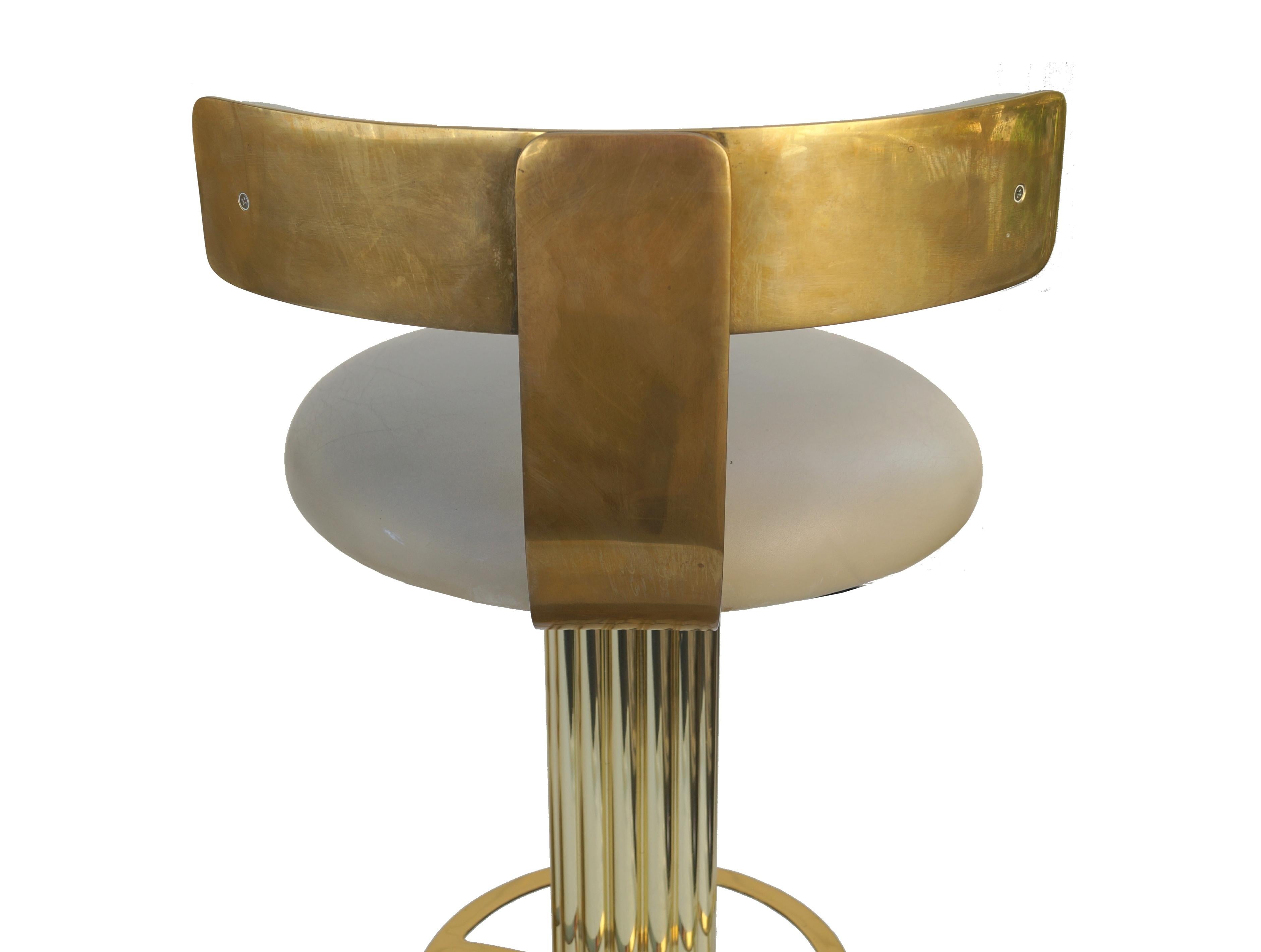 leather and brass counter stools