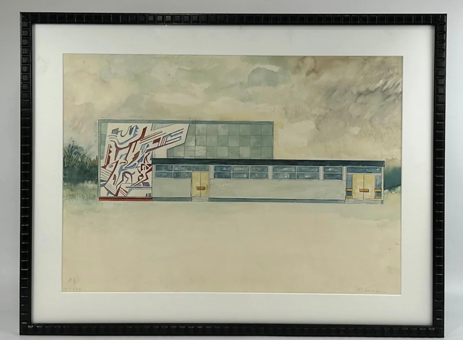 Design For Stained Glass Windows, Watercolour/ Mixed Technology, Alfred Seidel In Good Condition In London, England